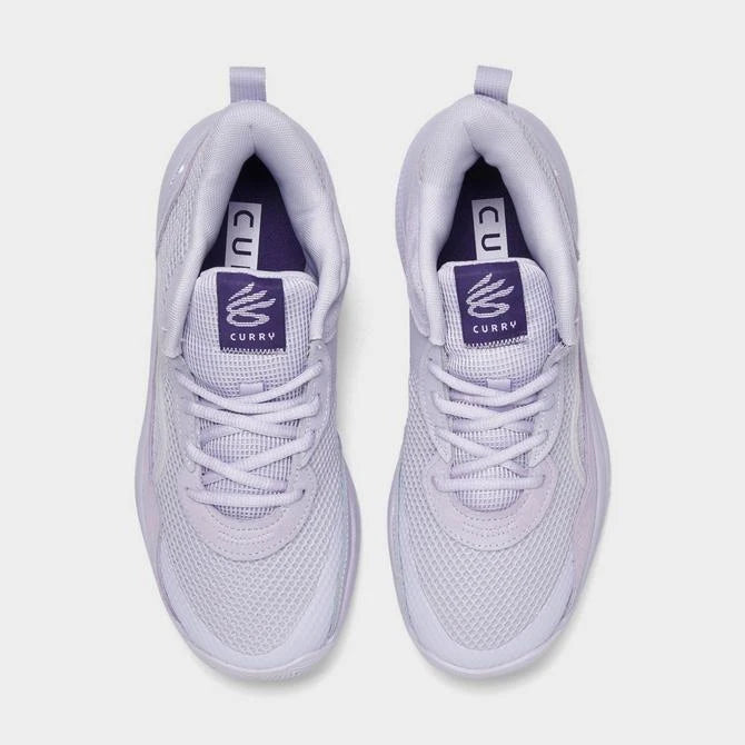Big Kids' Under Amour Curry 3Z 24 Suede Basketball Shoes "Salt Purple"