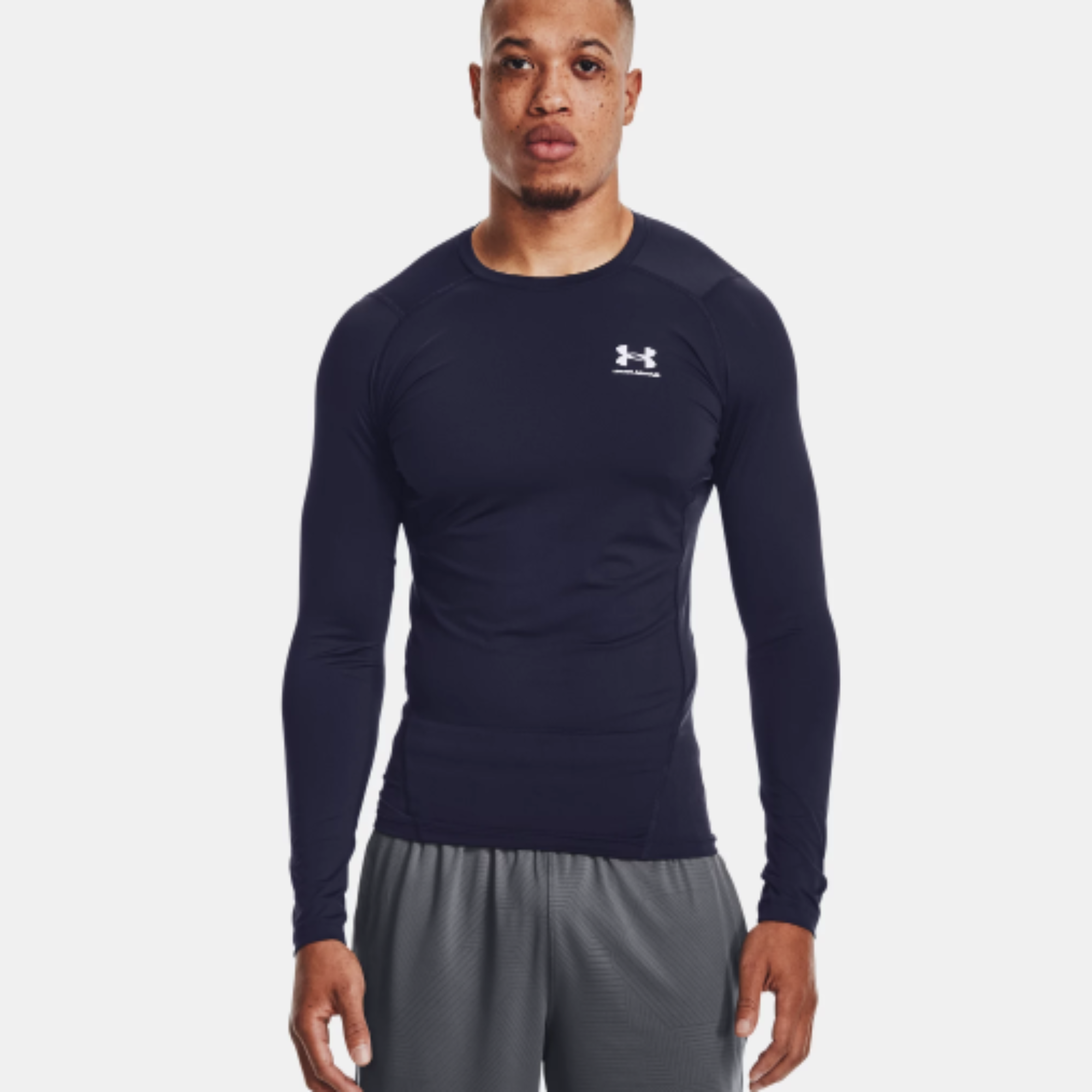 Men's Under Armour HeatGear® Long Sleeve "Midnight Navy/White"