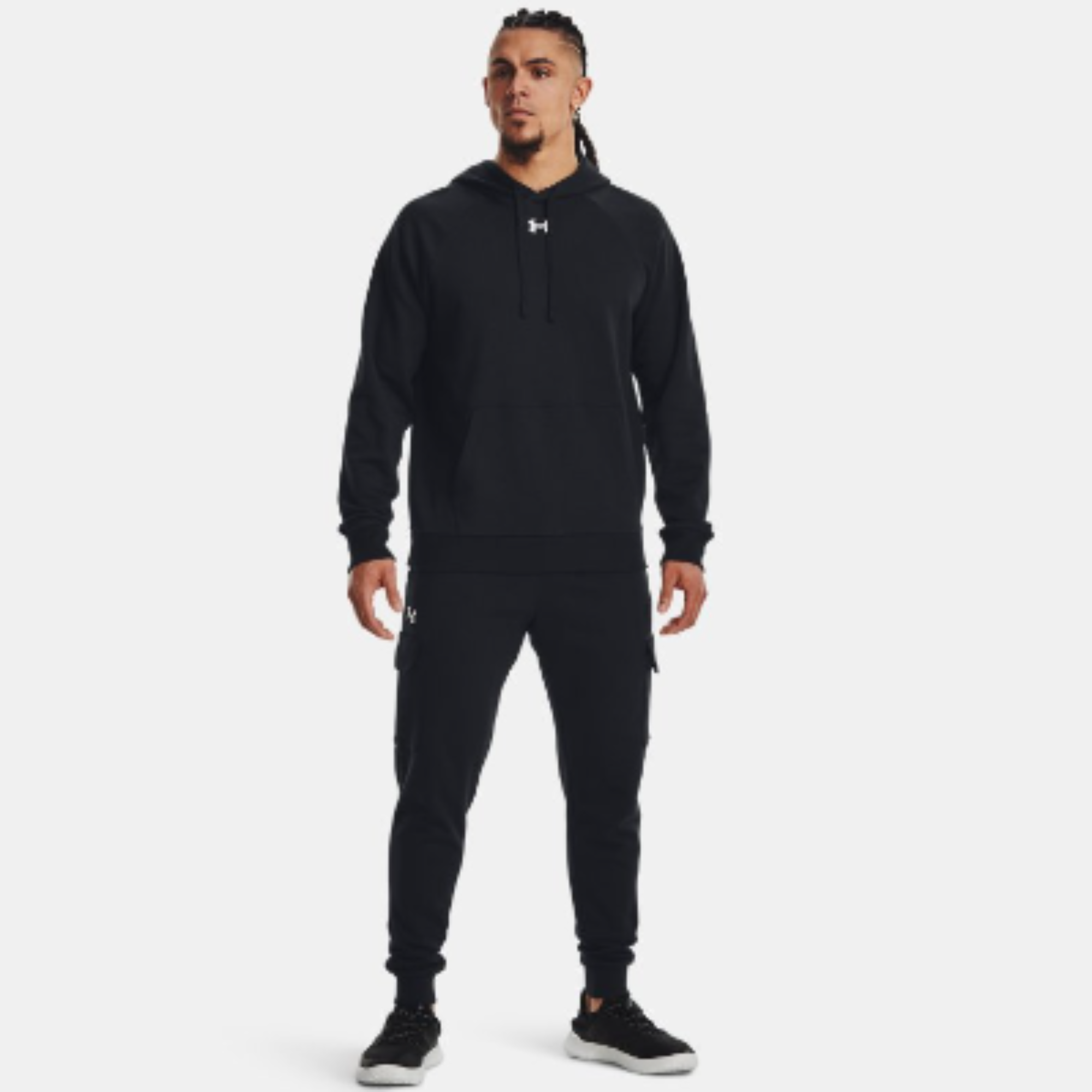 Men's Under Armour Rival Fleece Pullover Hoodie "Black/White"