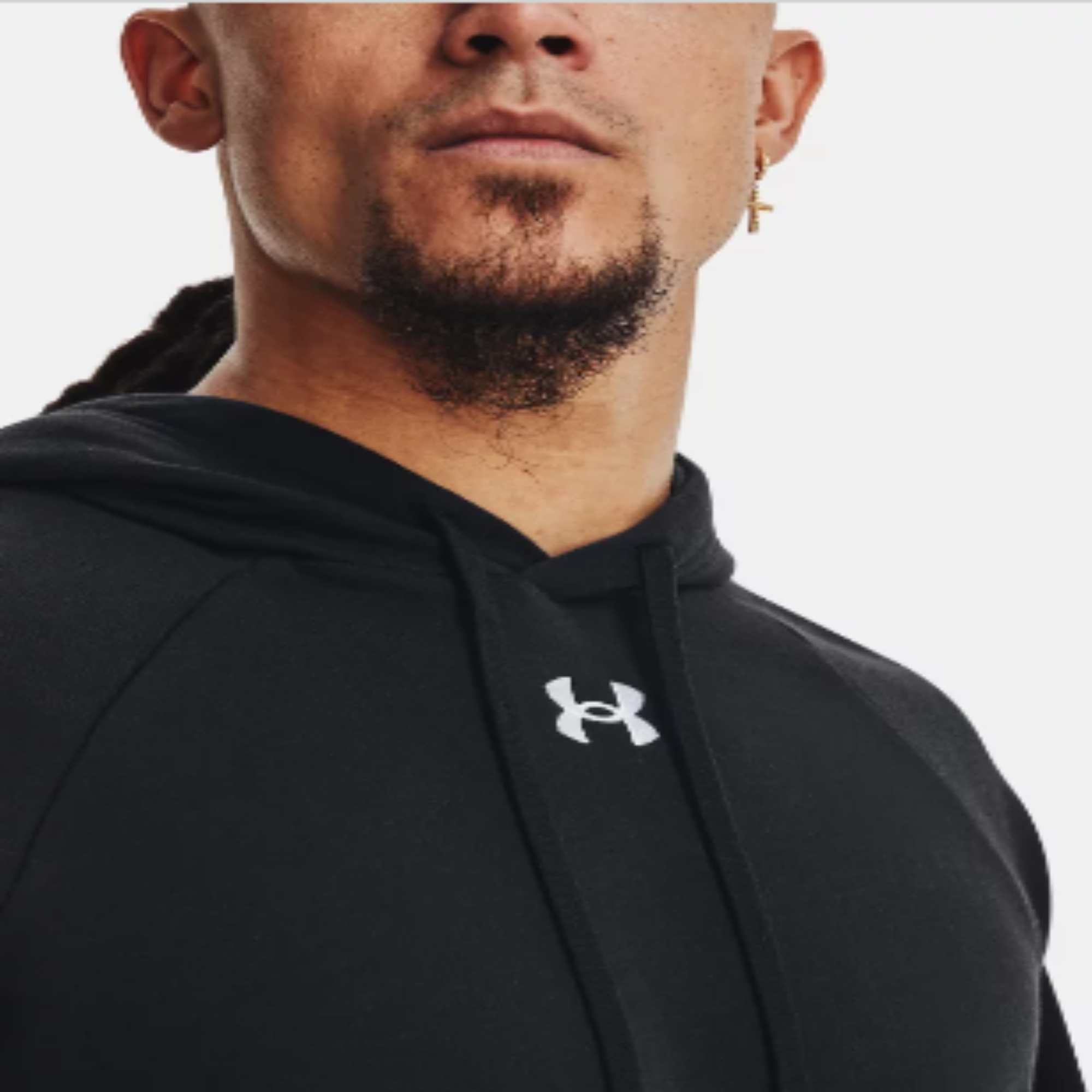 Men's Under Armour Rival Fleece Pullover Hoodie "Black/White"