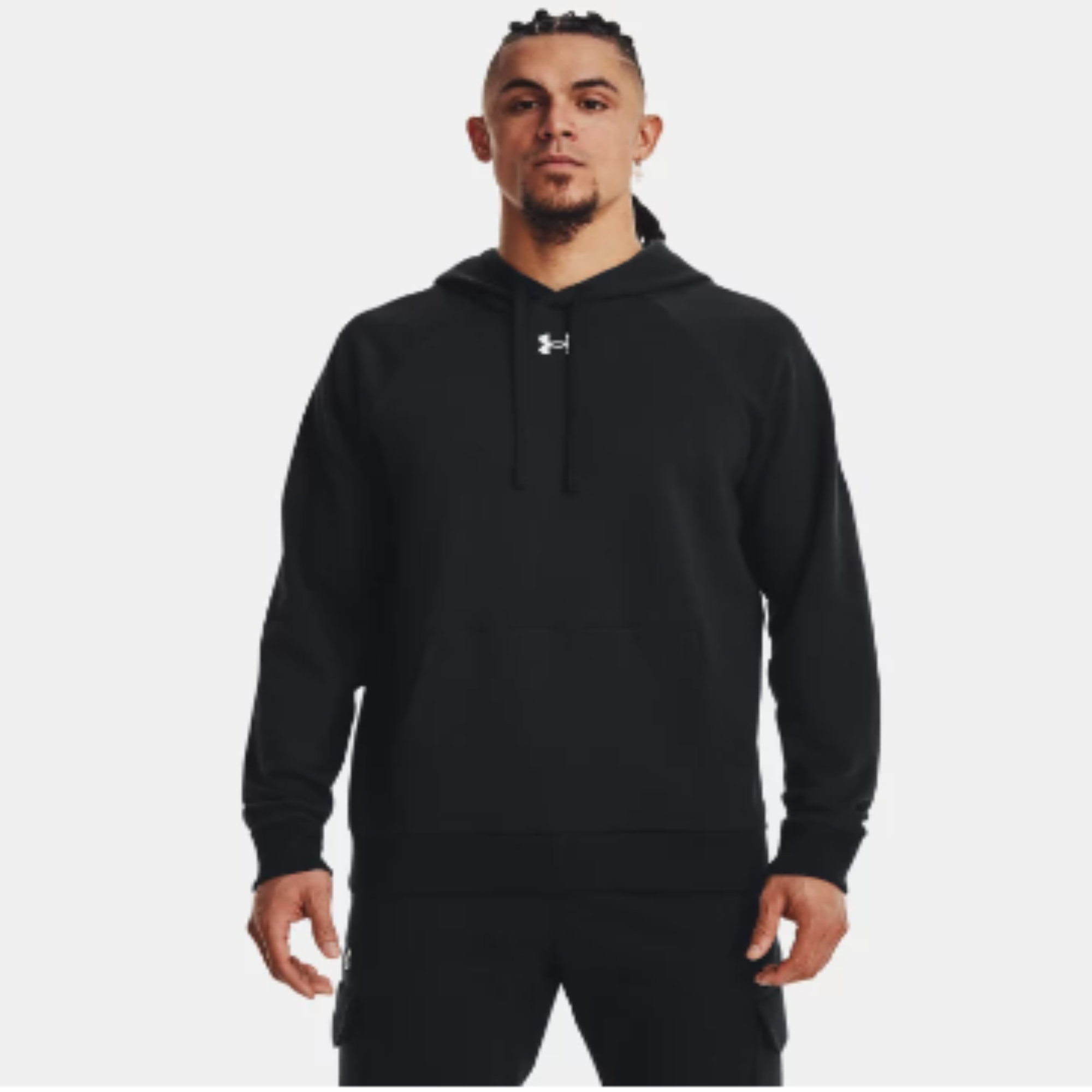 Men's Under Armour Rival Fleece Pullover Hoodie "Black/White"