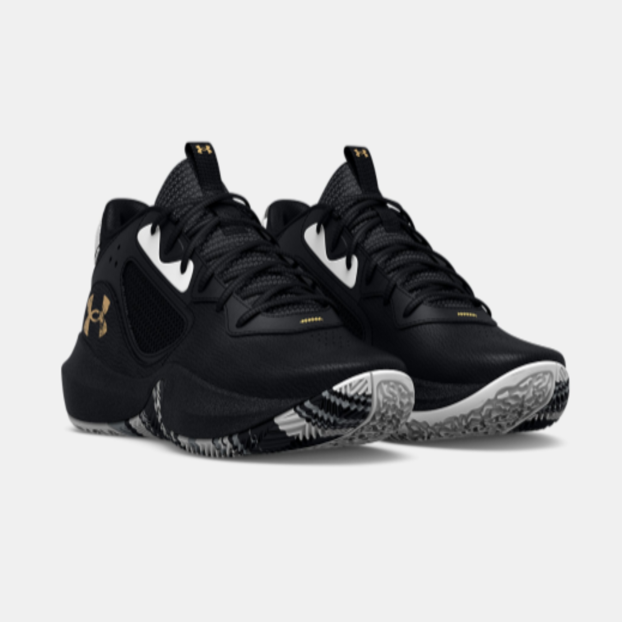 Under Armour Unisex Lockdown 6 Basketball Shoes "Black Metallic Gold"