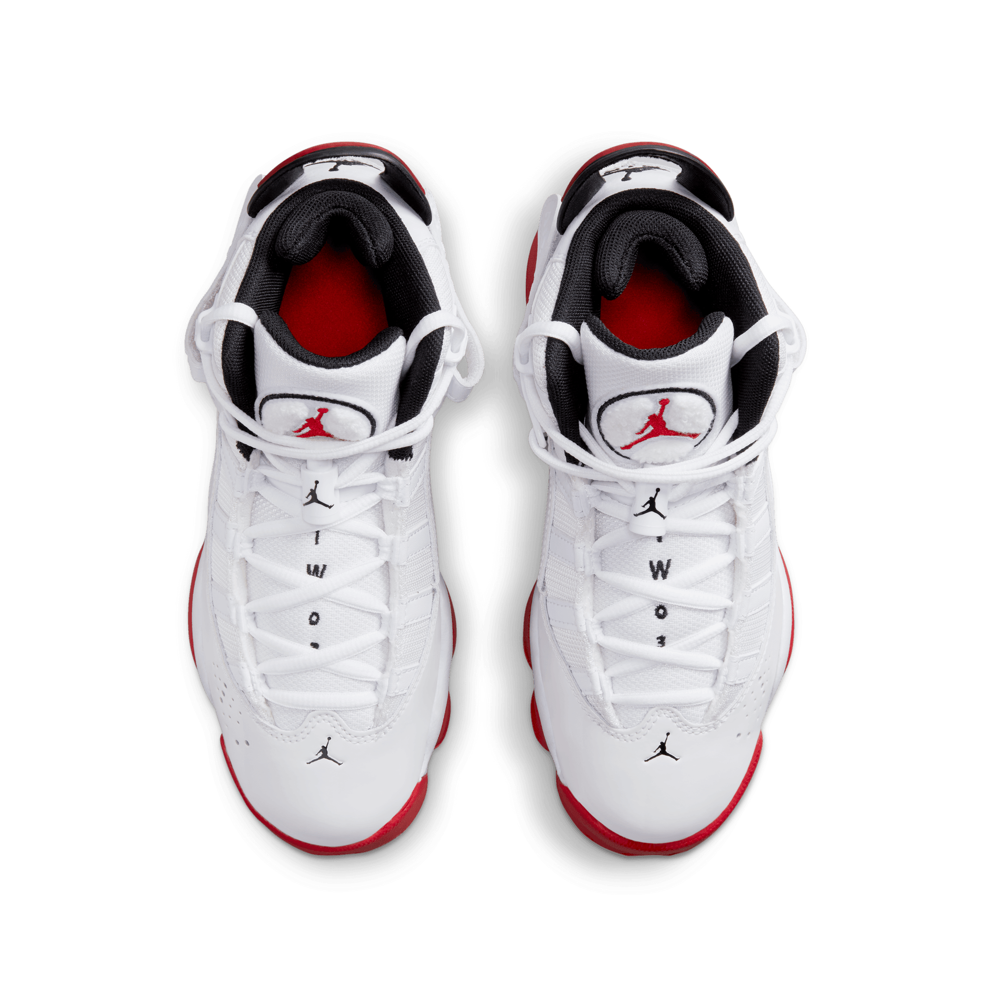 Big Kids' Jordan 6 Rings "White University Red"