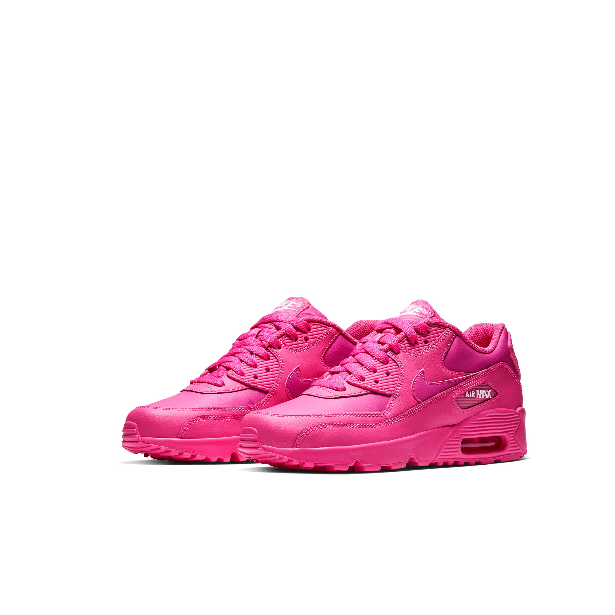 Girls' Nike Air Max 90 Leather "Laser Fuchsia"