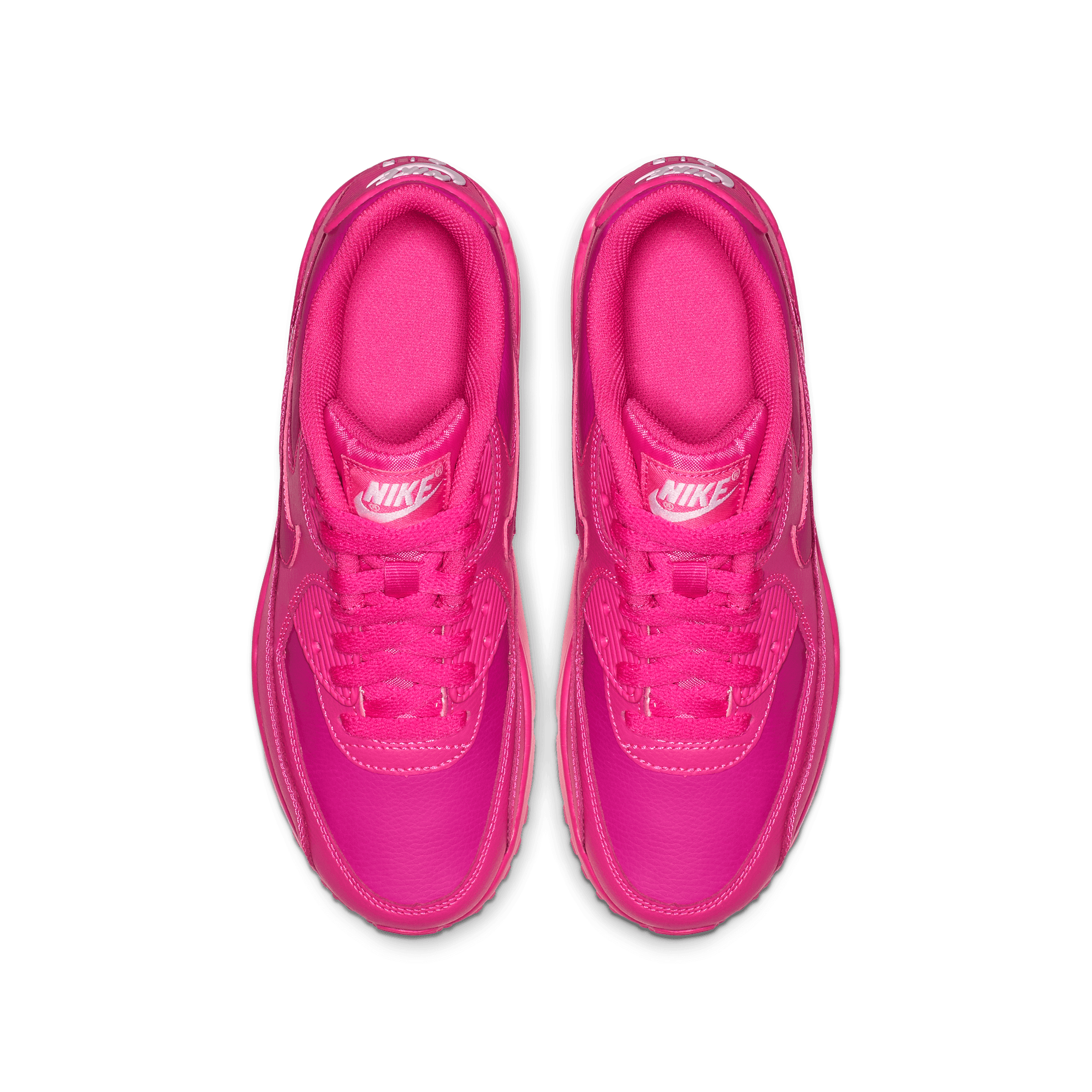 Girls' Nike Air Max 90 Leather "Laser Fuchsia"