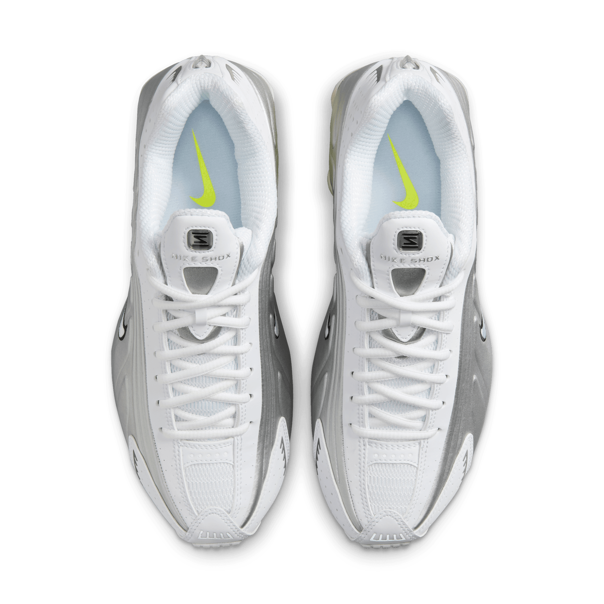 Women's Nike Shox R4 "White Metallic Silver Volt"