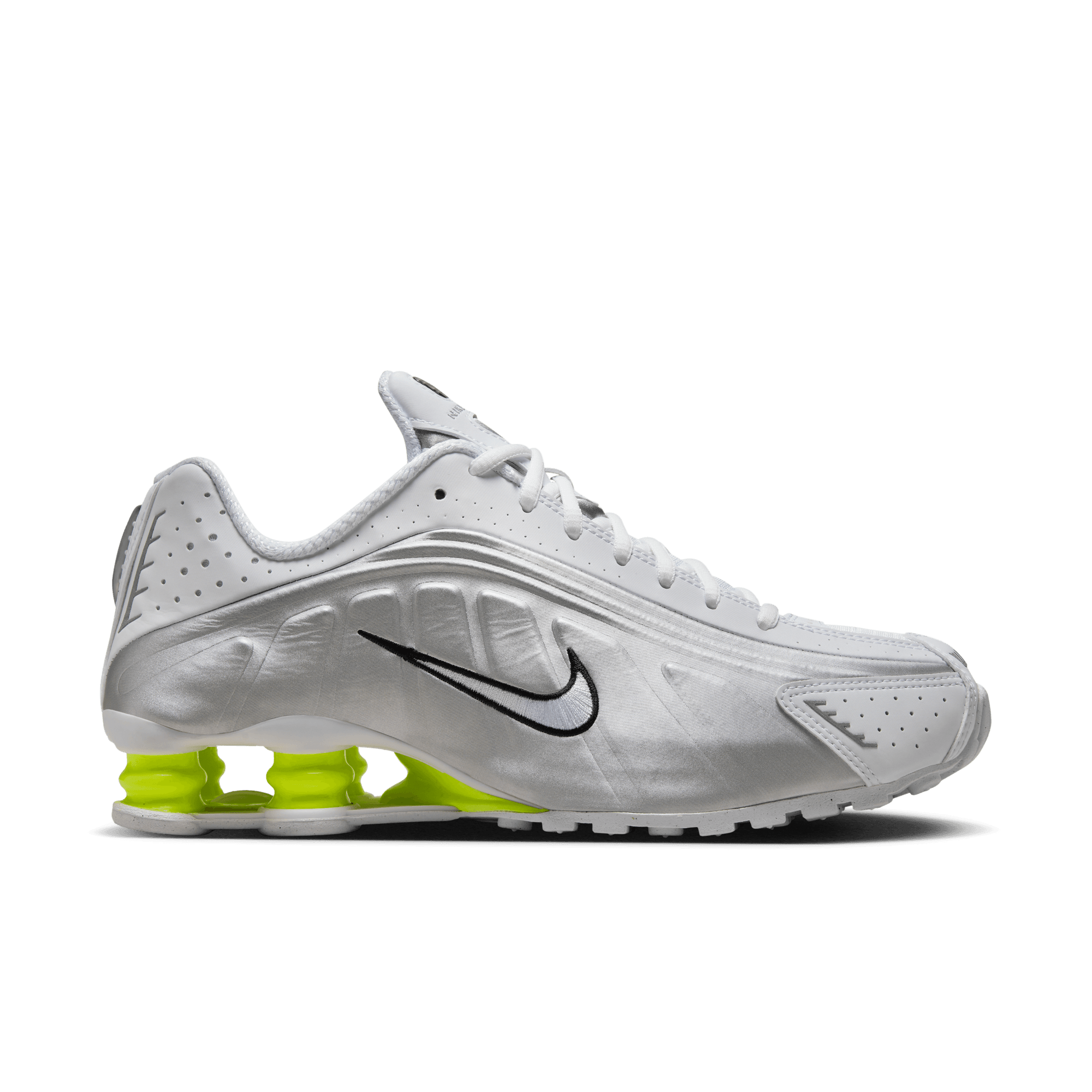 Women's Nike Shox R4 "White Metallic Silver Volt"