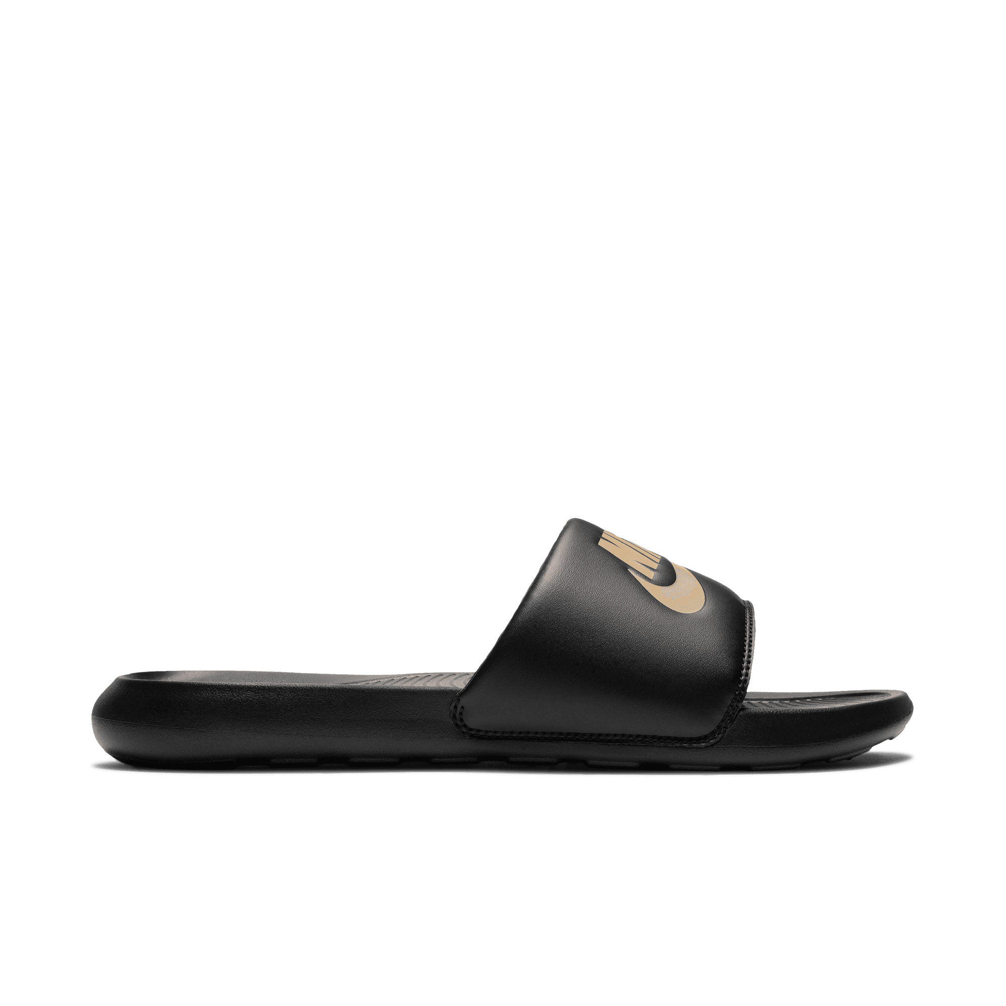 Men's Nike Victori One Slides "Black Metallic Gold"