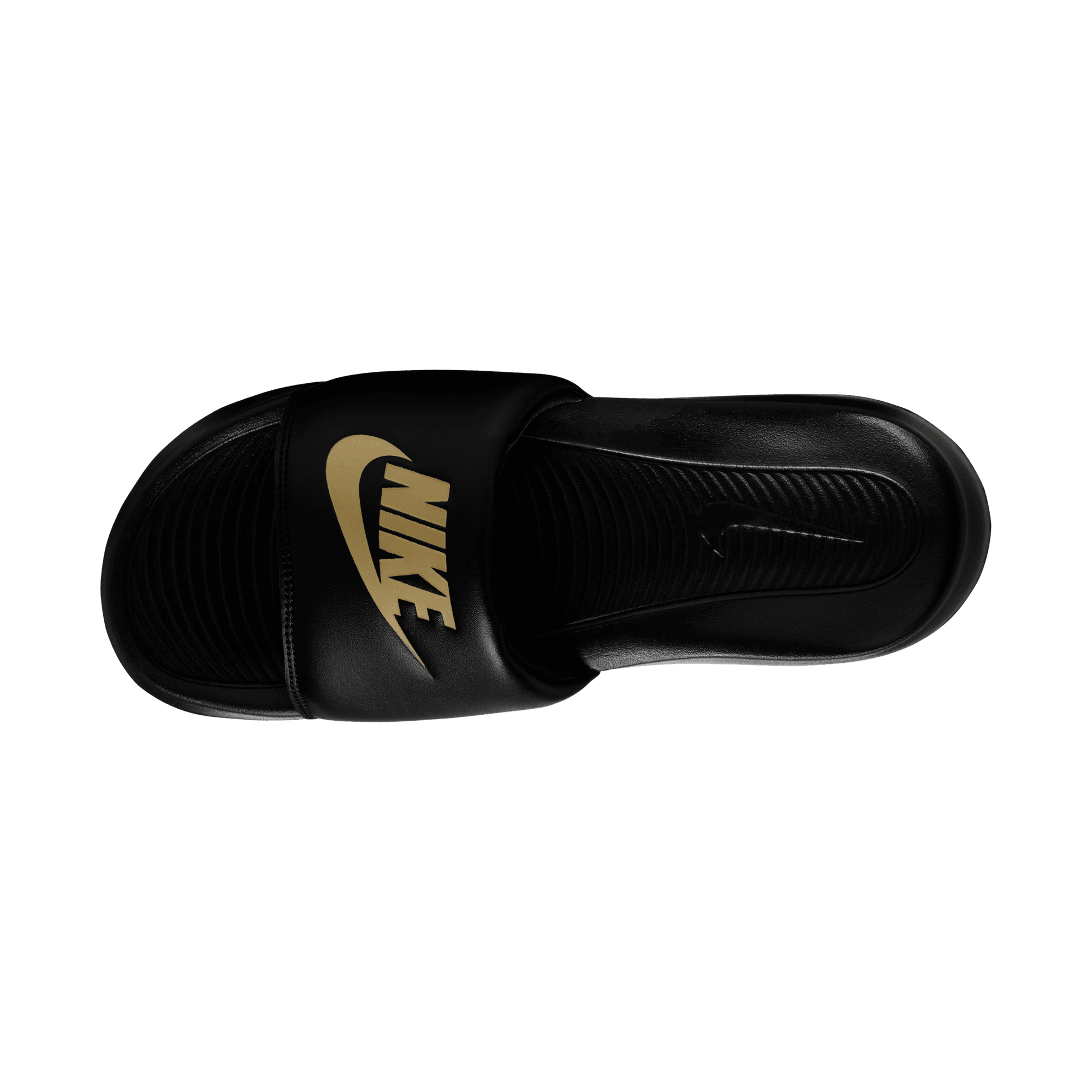 Men's Nike Victori One Slides "Black Metallic Gold"