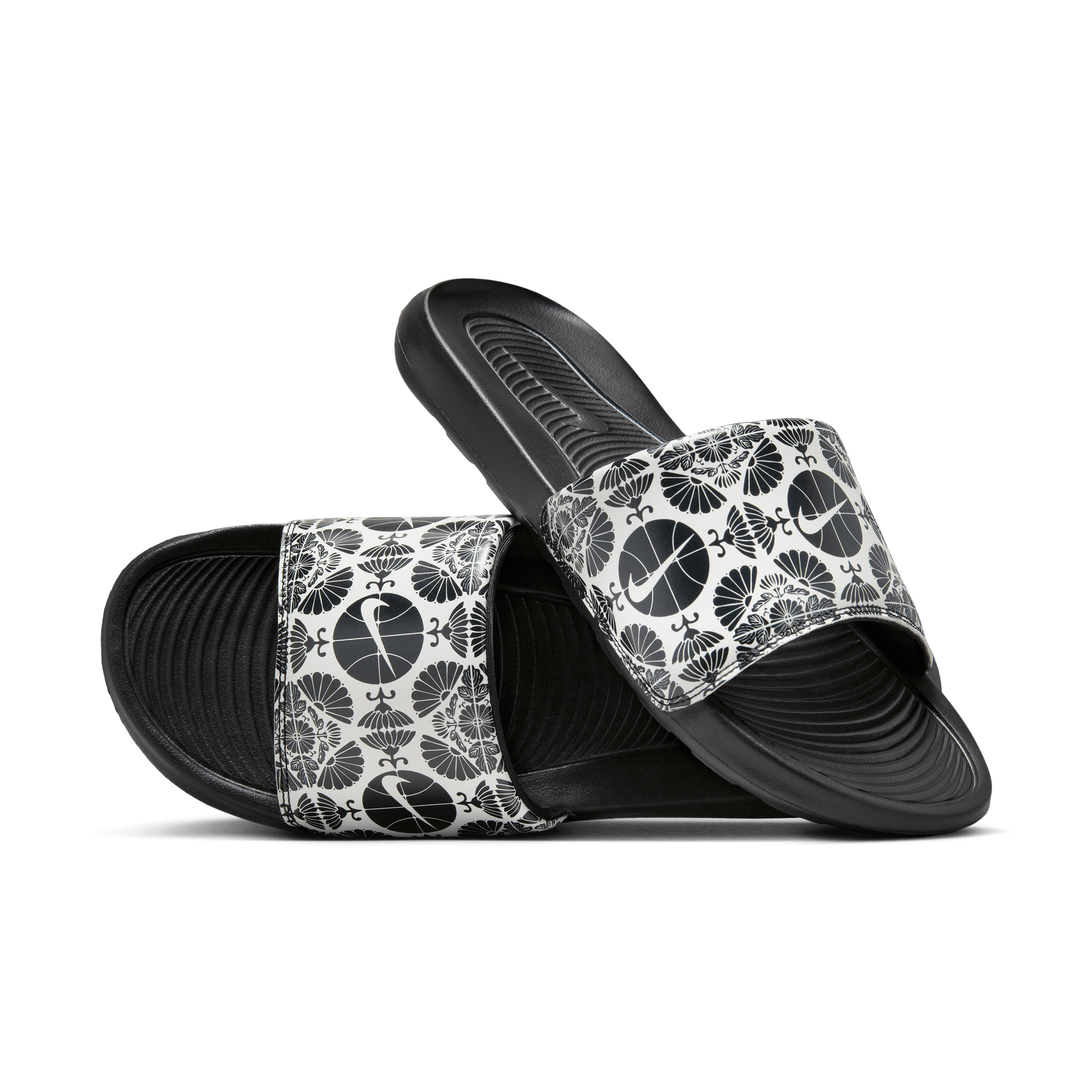 Men's Nike Victori One Printed Slides "Printed Black White"