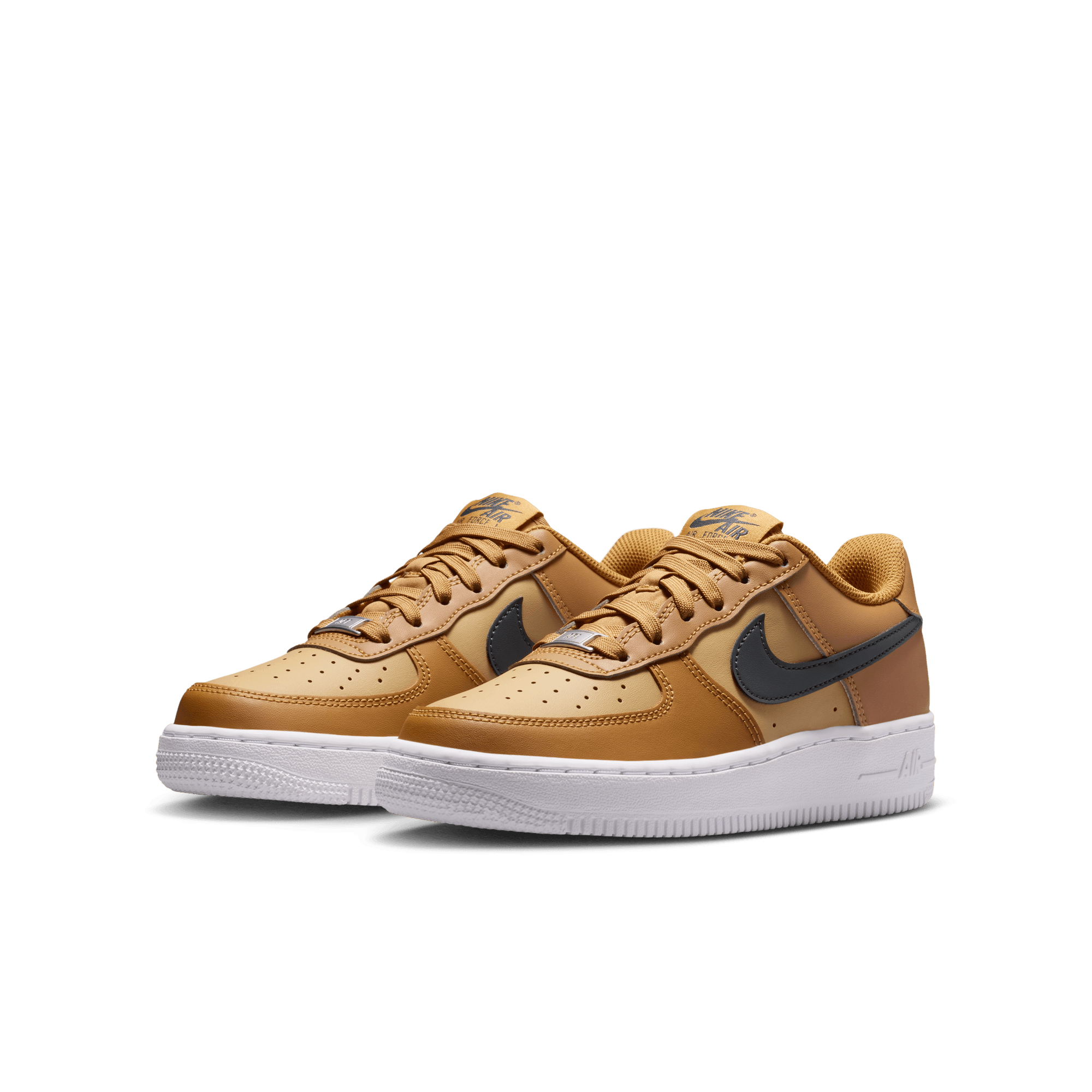 Boy's Nike Air Force 1 "Wheat Club Gold White Anthracite"
