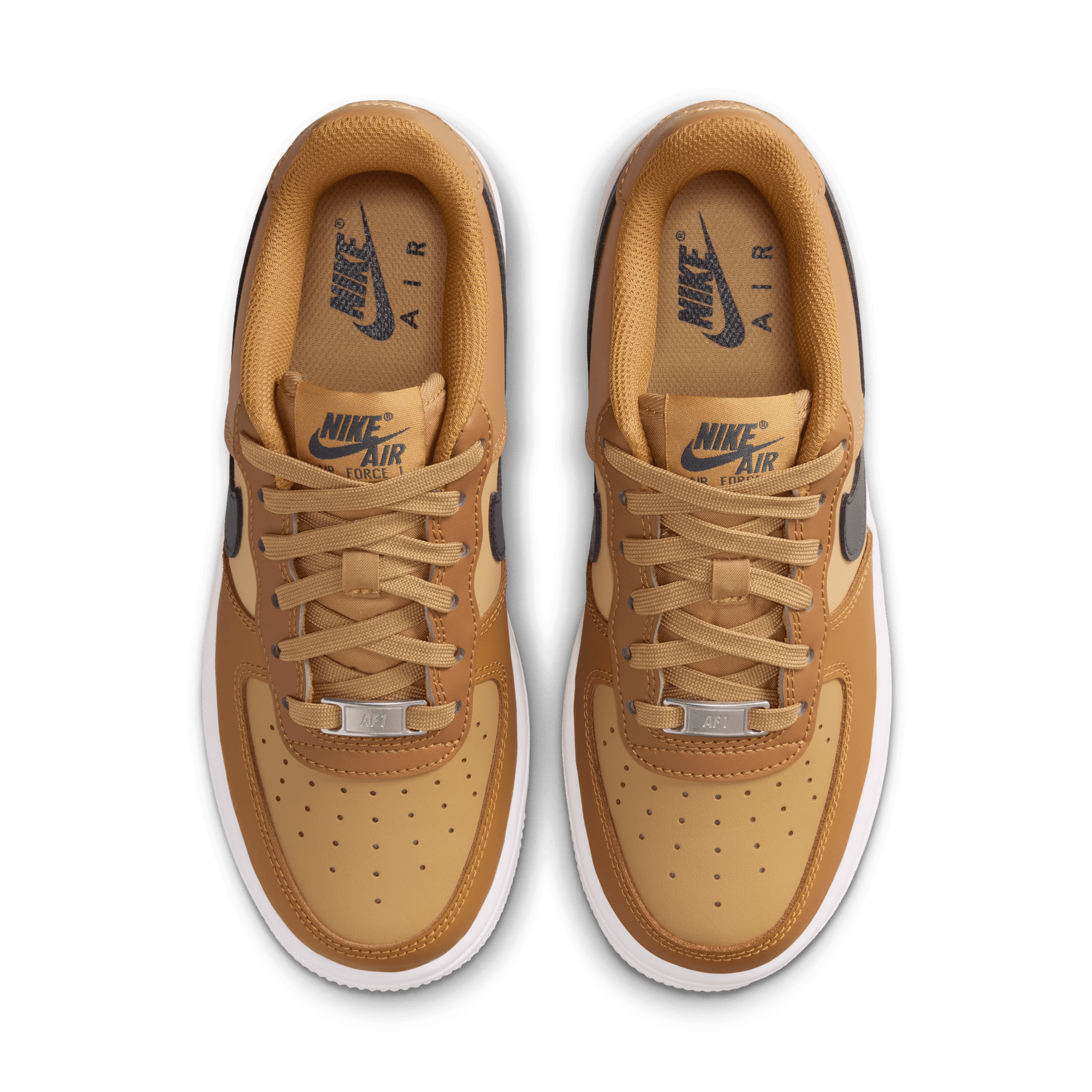 Boy's Nike Air Force 1 "Wheat Club Gold White Anthracite"