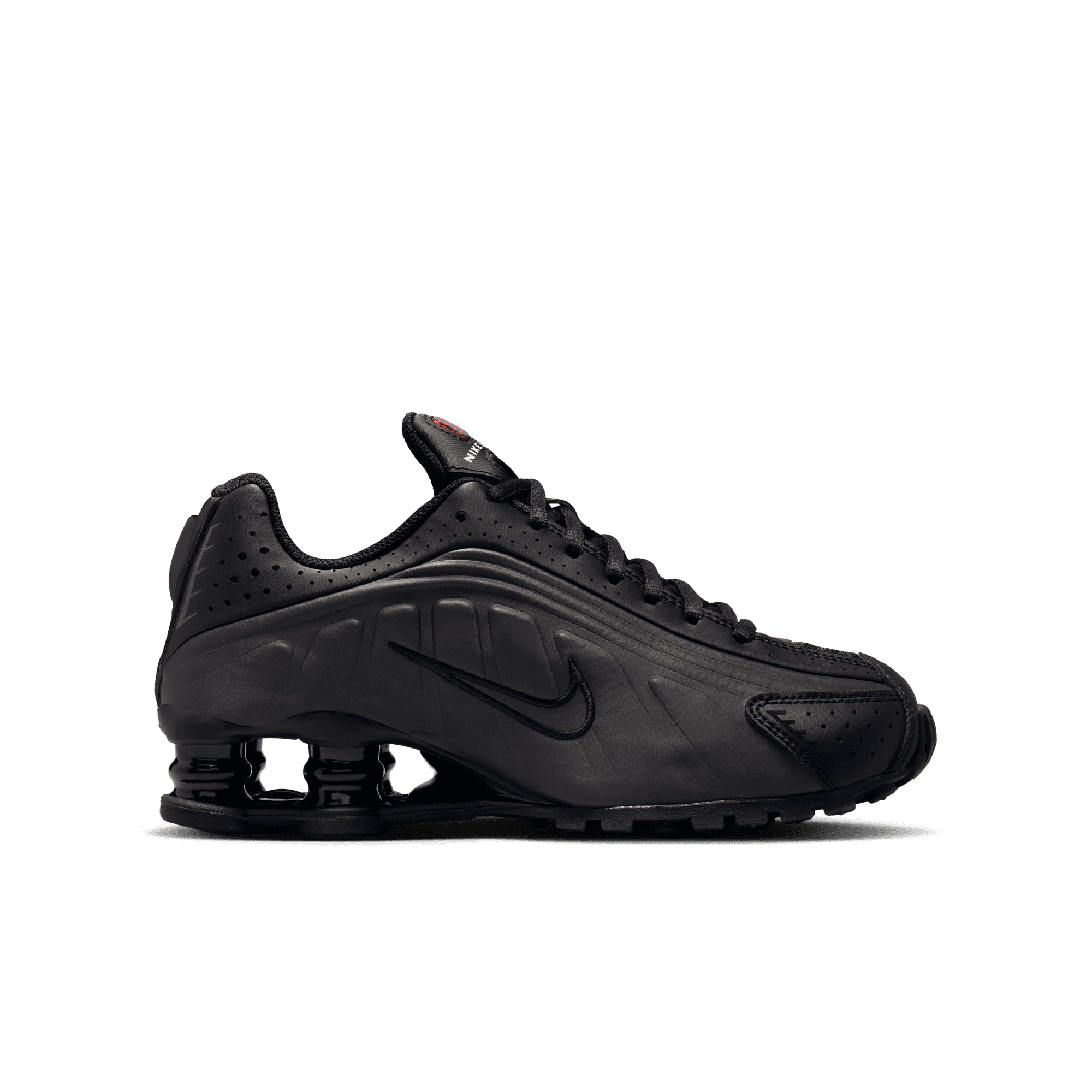 Big Kids' Nike Shox R4 "Triple Black"