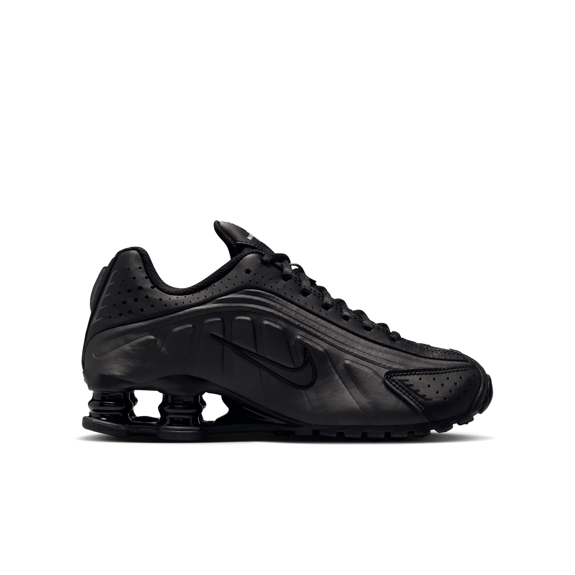 Big Kids' Nike Shox R4 "Triple Black"