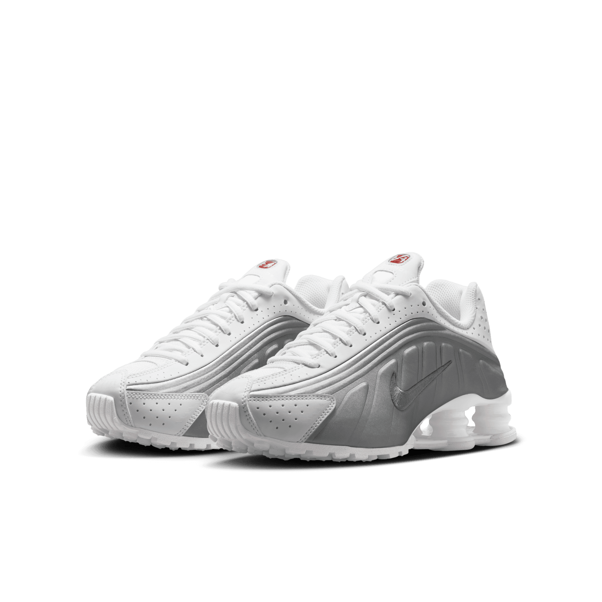 Big Kids' Nike Shox R4 "White Metallic Silver'