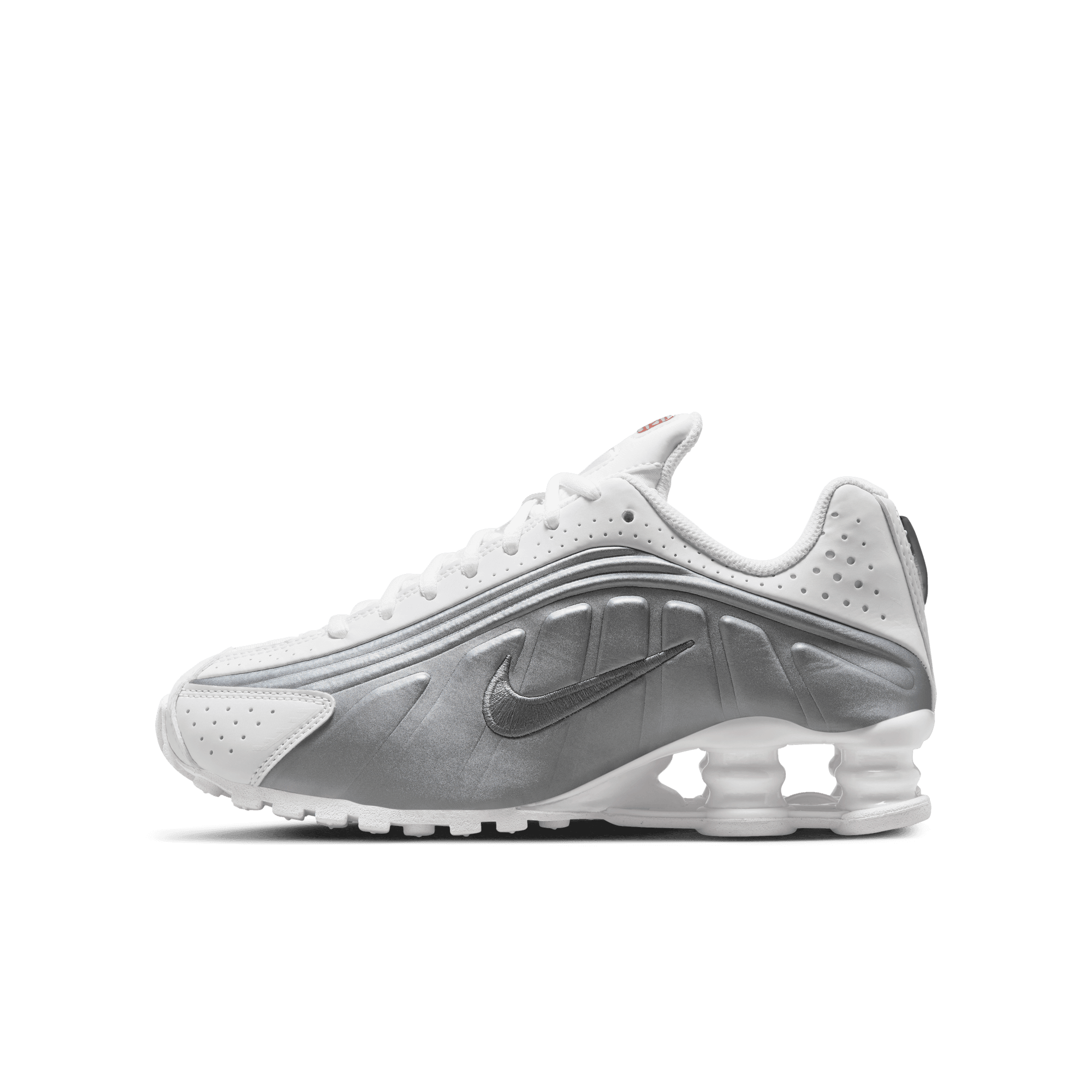 Big Kids' Nike Shox R4 "White Metallic Silver'