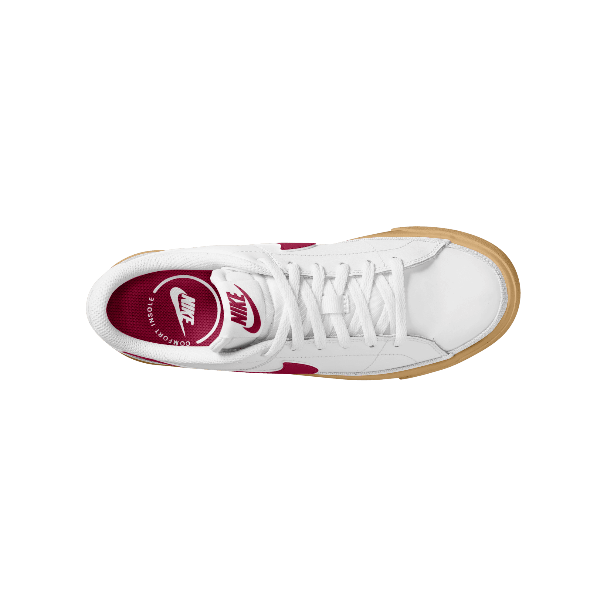 Big Kids' Nike Court Legacy "White Team Red Gum"