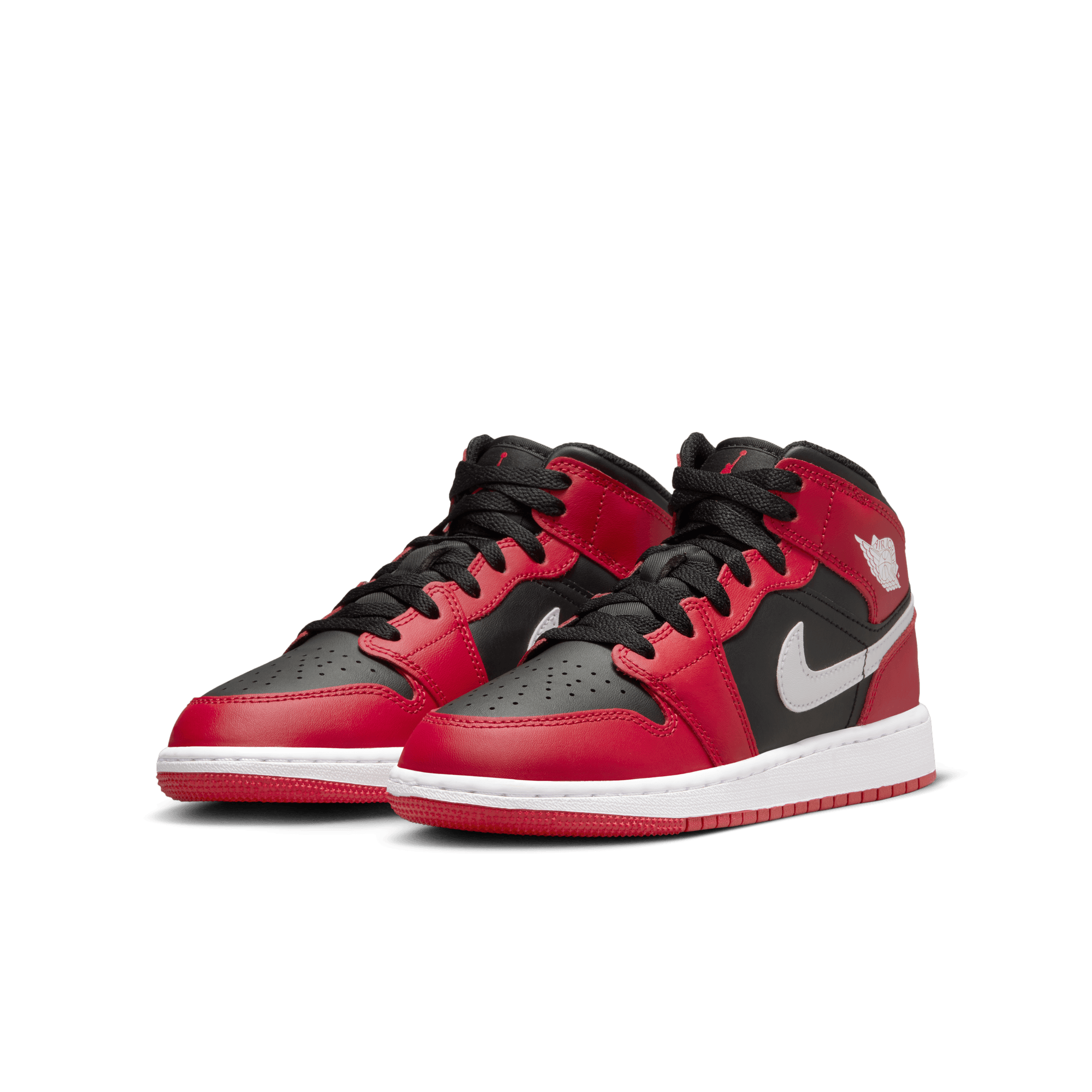 Big Kids' Air Jordan 1 Mid "Gym Red Black White"