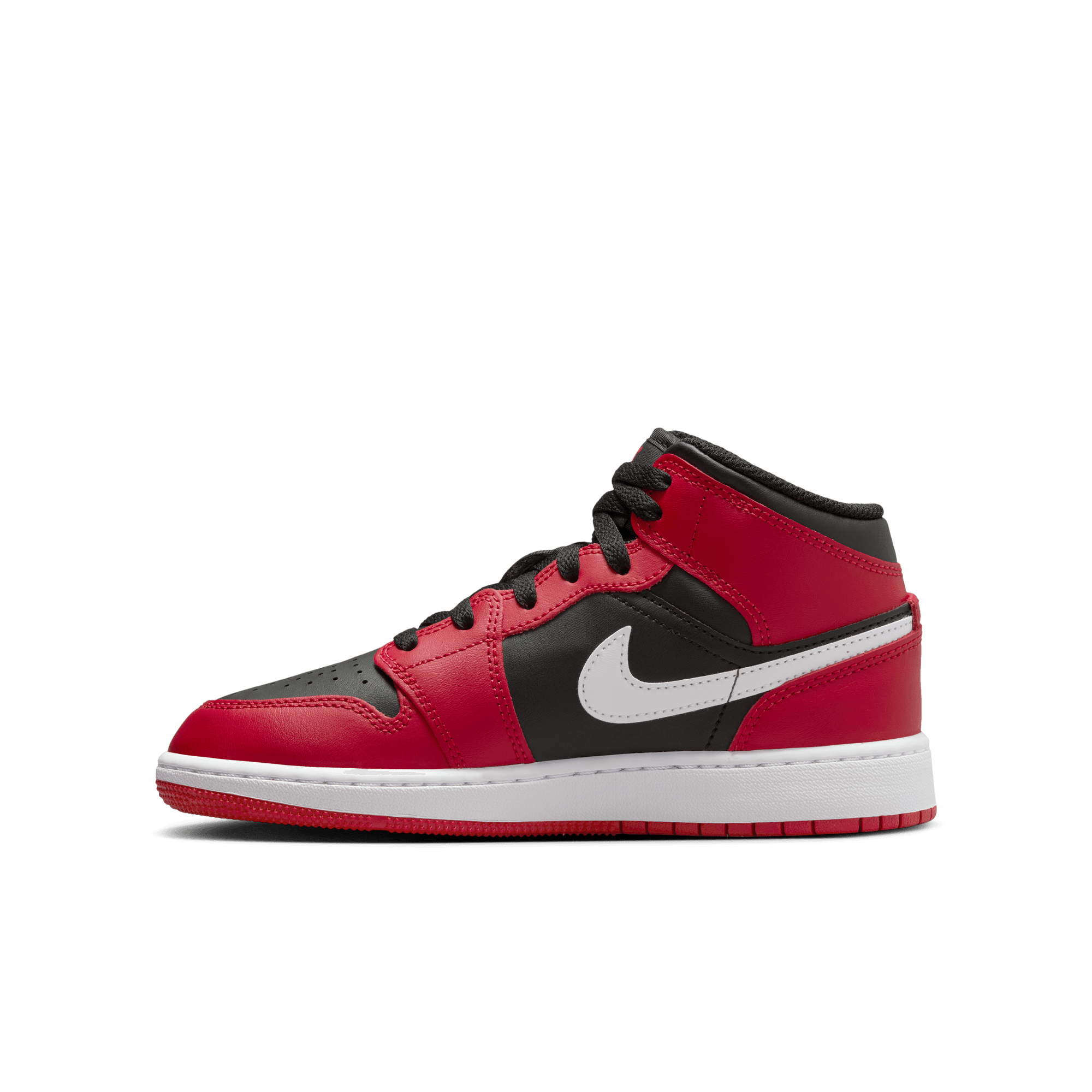 Big Kids' Air Jordan 1 Mid "Gym Red Black White"