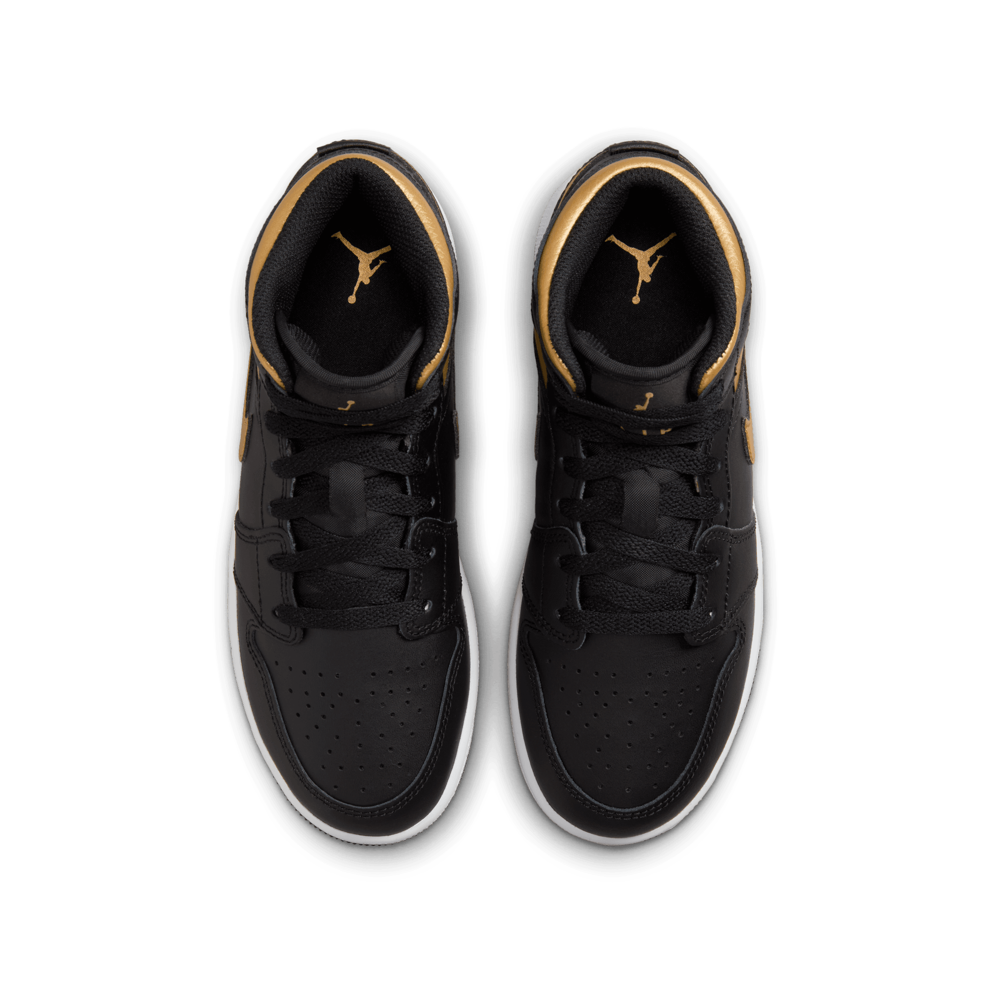 Big Kids' Air Jordan 1 Mid "Black Metallic Gold"