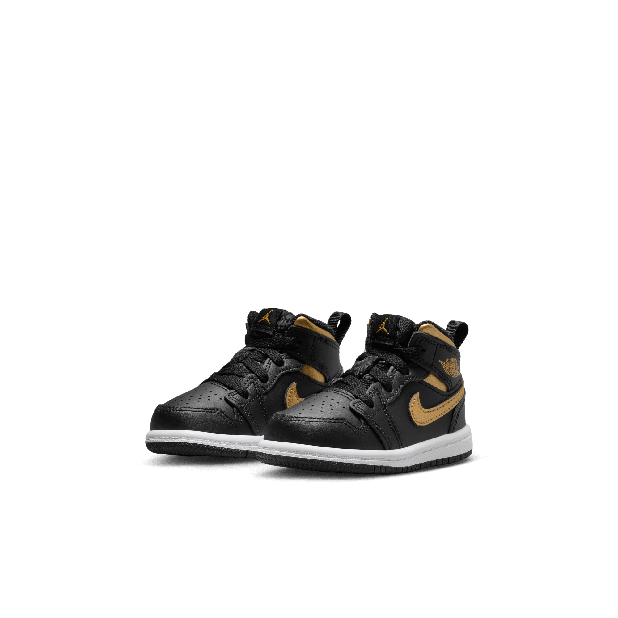 Baby/Toddler Jordan 1 Mid "Black Metallic Gold"