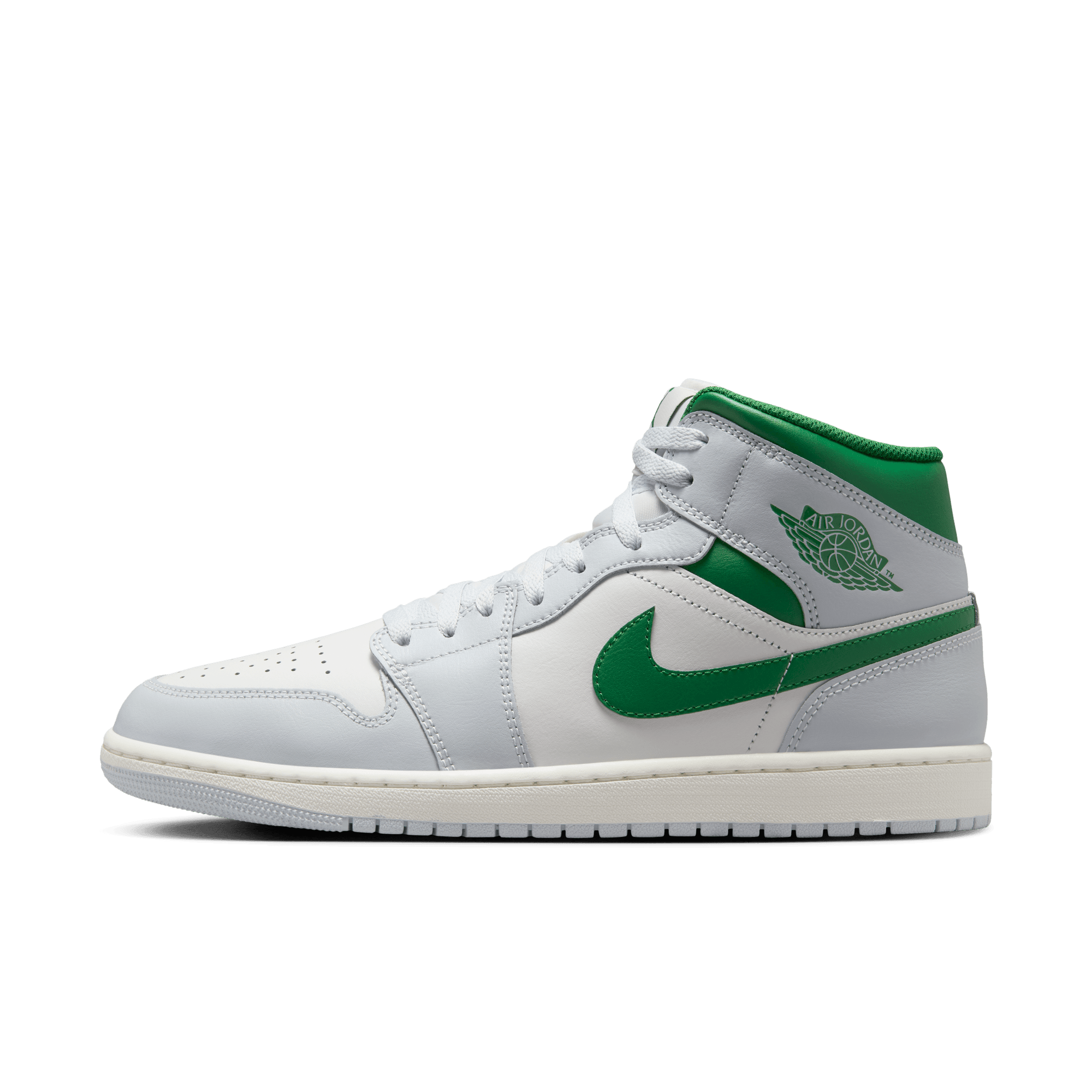 Men's Air Jordan 1 Mid "Summit White Lucky Green"
