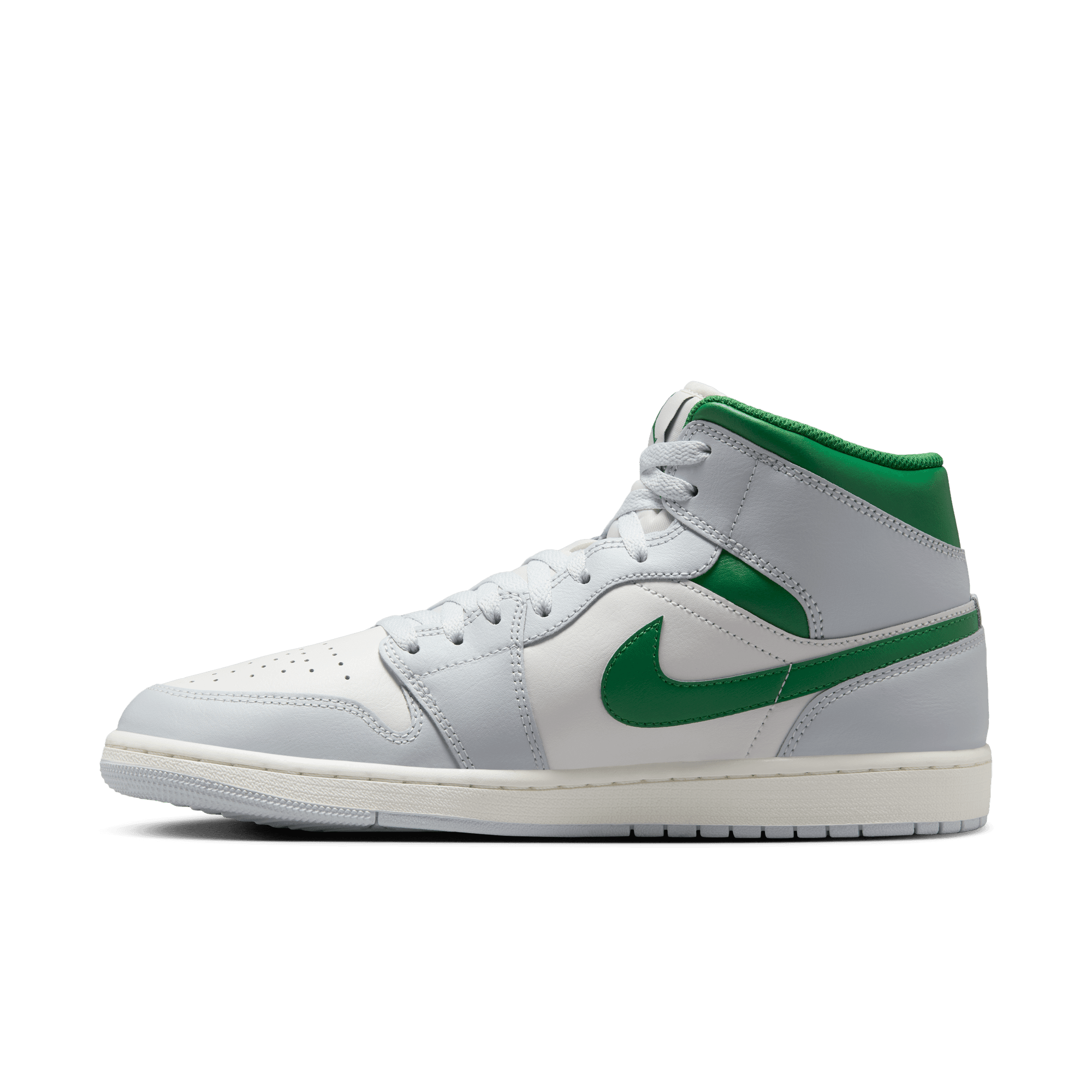 Men's Air Jordan 1 Mid "Summit White Lucky Green"