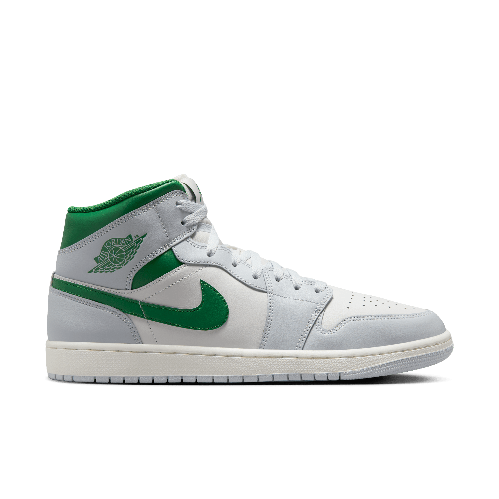 Men's Air Jordan 1 Mid "Summit White Lucky Green"