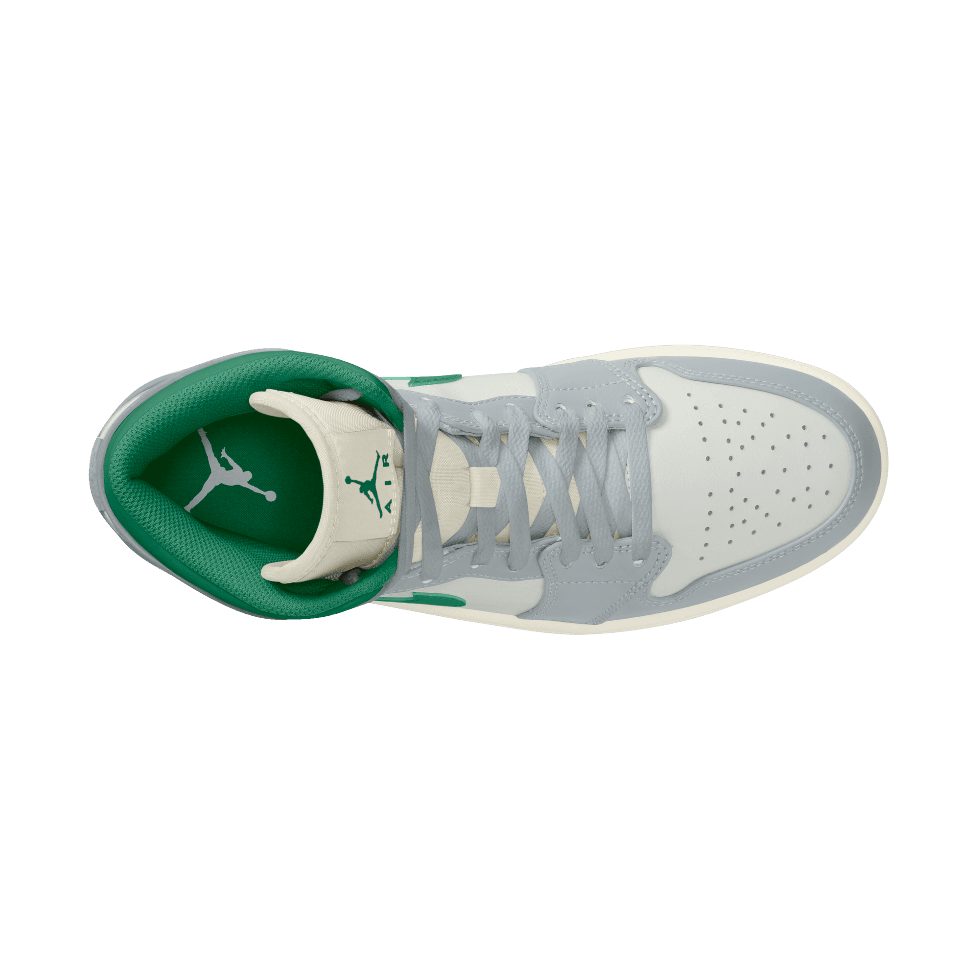 Men's Air Jordan 1 Mid "Summit White Lucky Green"
