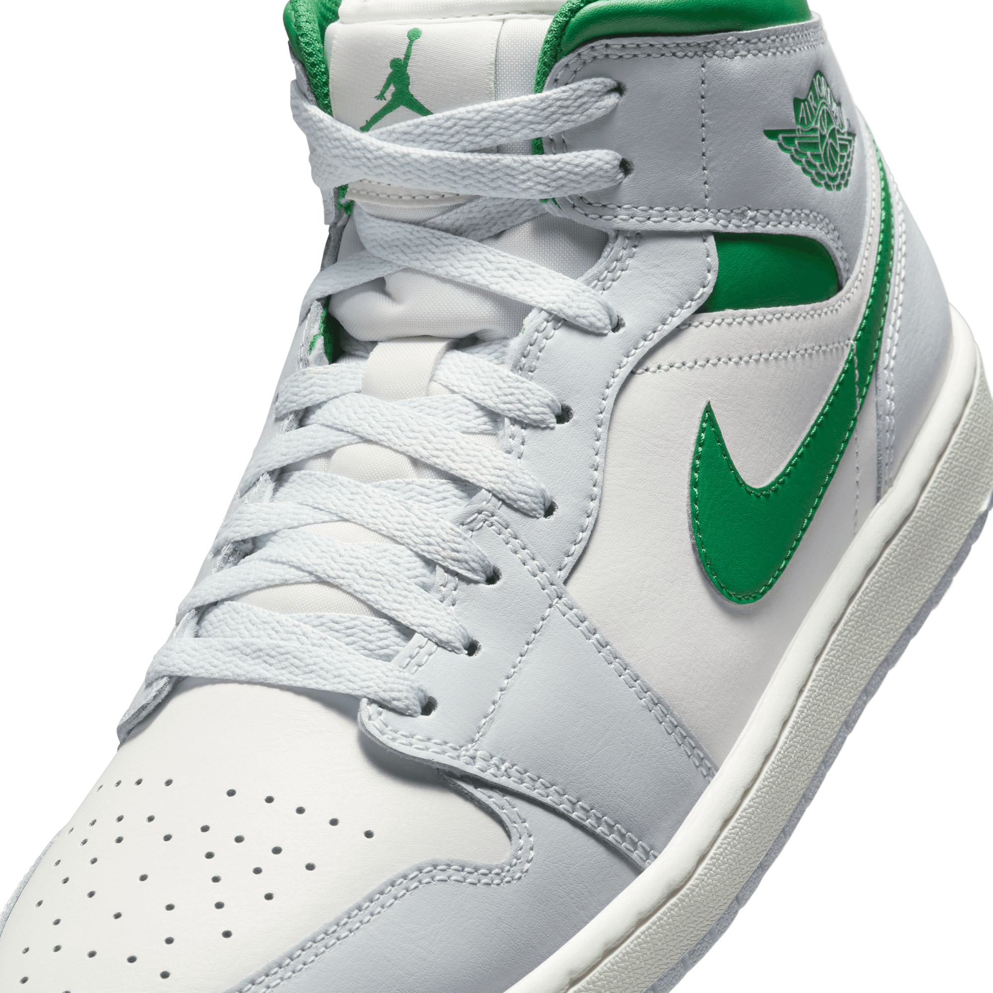 Men's Air Jordan 1 Mid "Summit White Lucky Green"
