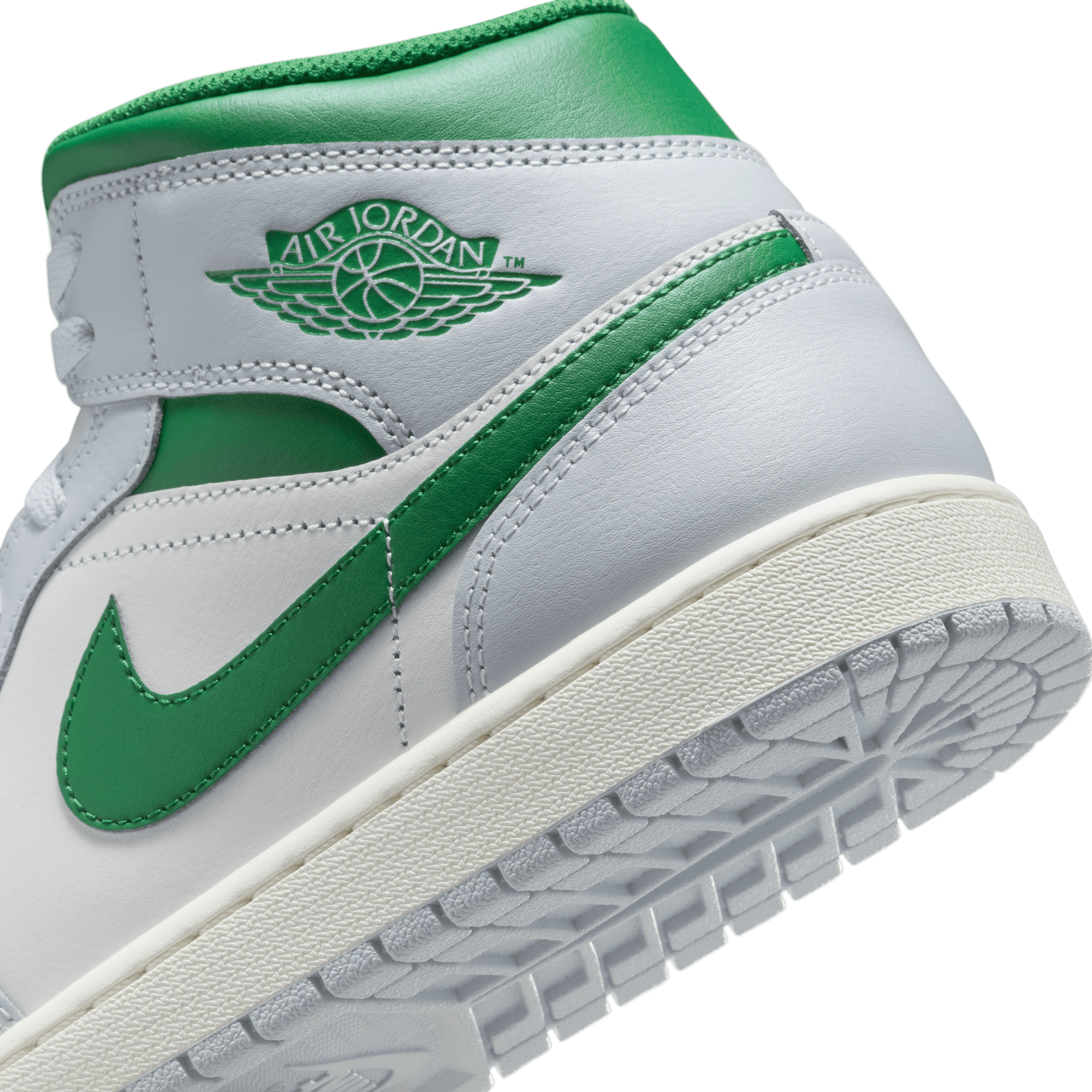 Men's Air Jordan 1 Mid "Summit White Lucky Green"