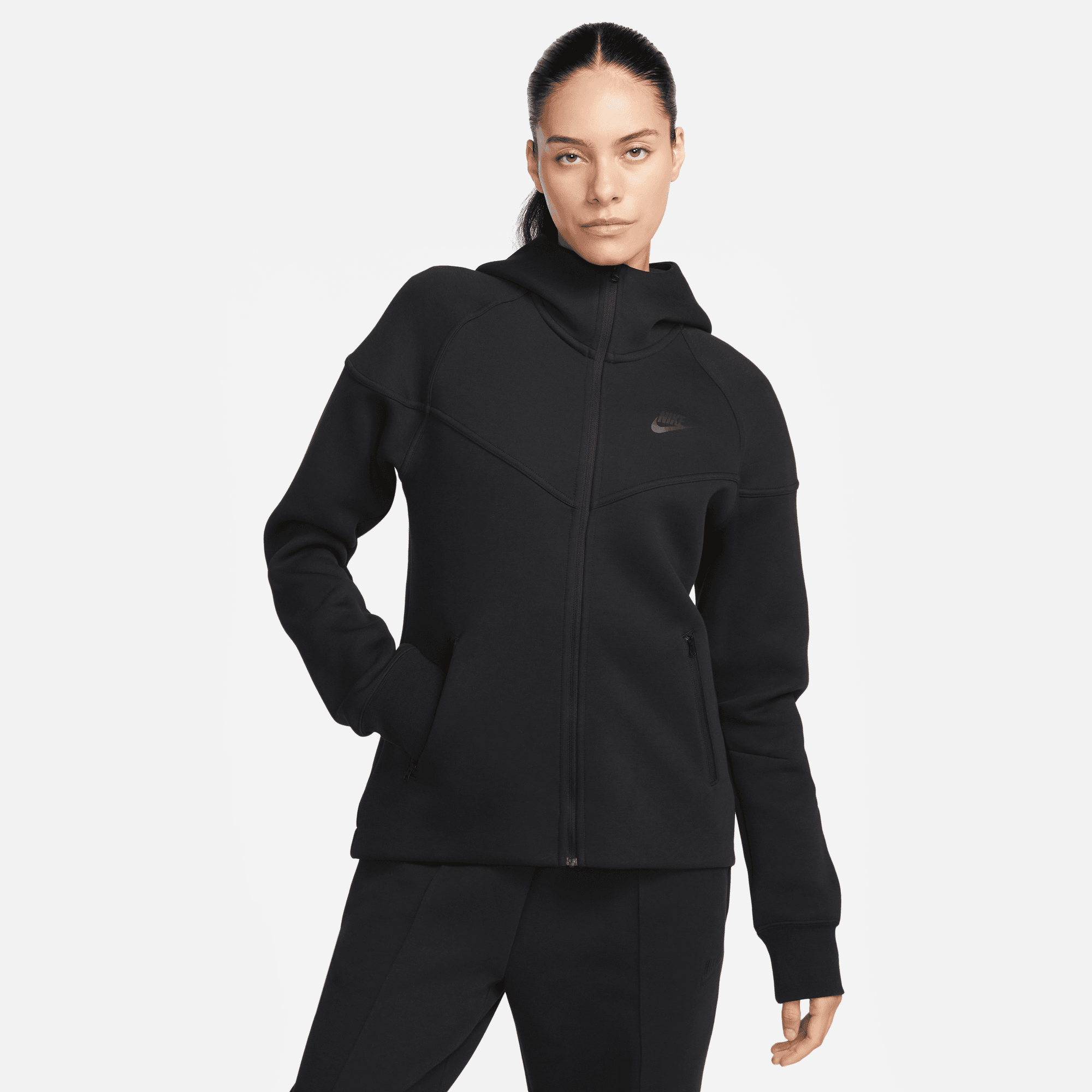Women's Nike Sportswear Tech Fleece Windrunner Full-Zip Hoodie "Black"