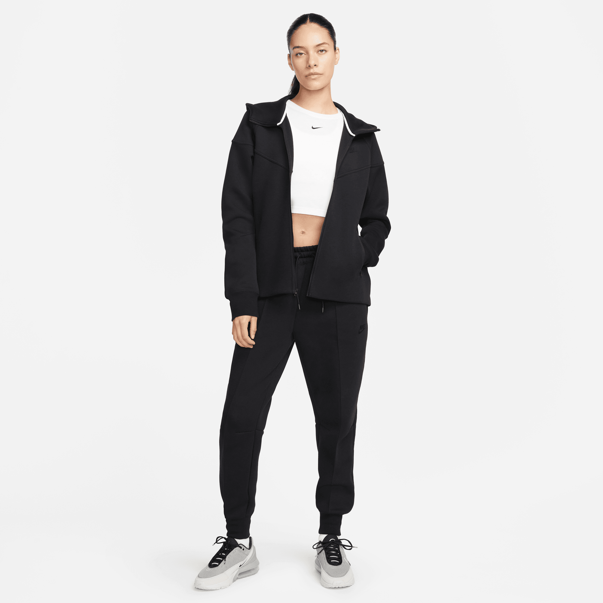 Women's Nike Sportswear Tech Fleece Windrunner Full-Zip Hoodie "Black"