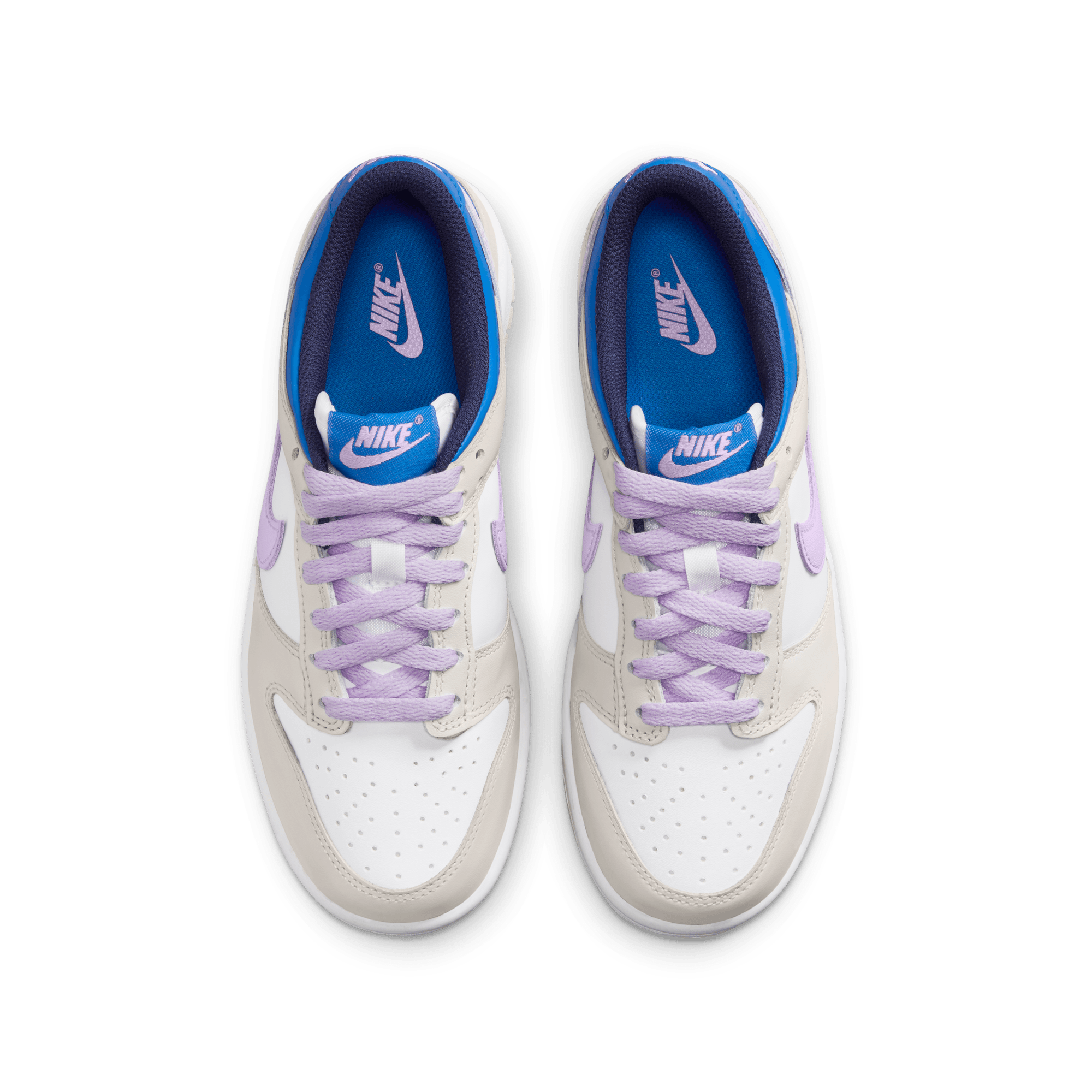 Big Kids' Nike Dunk Low "Khaki Blue Pink"