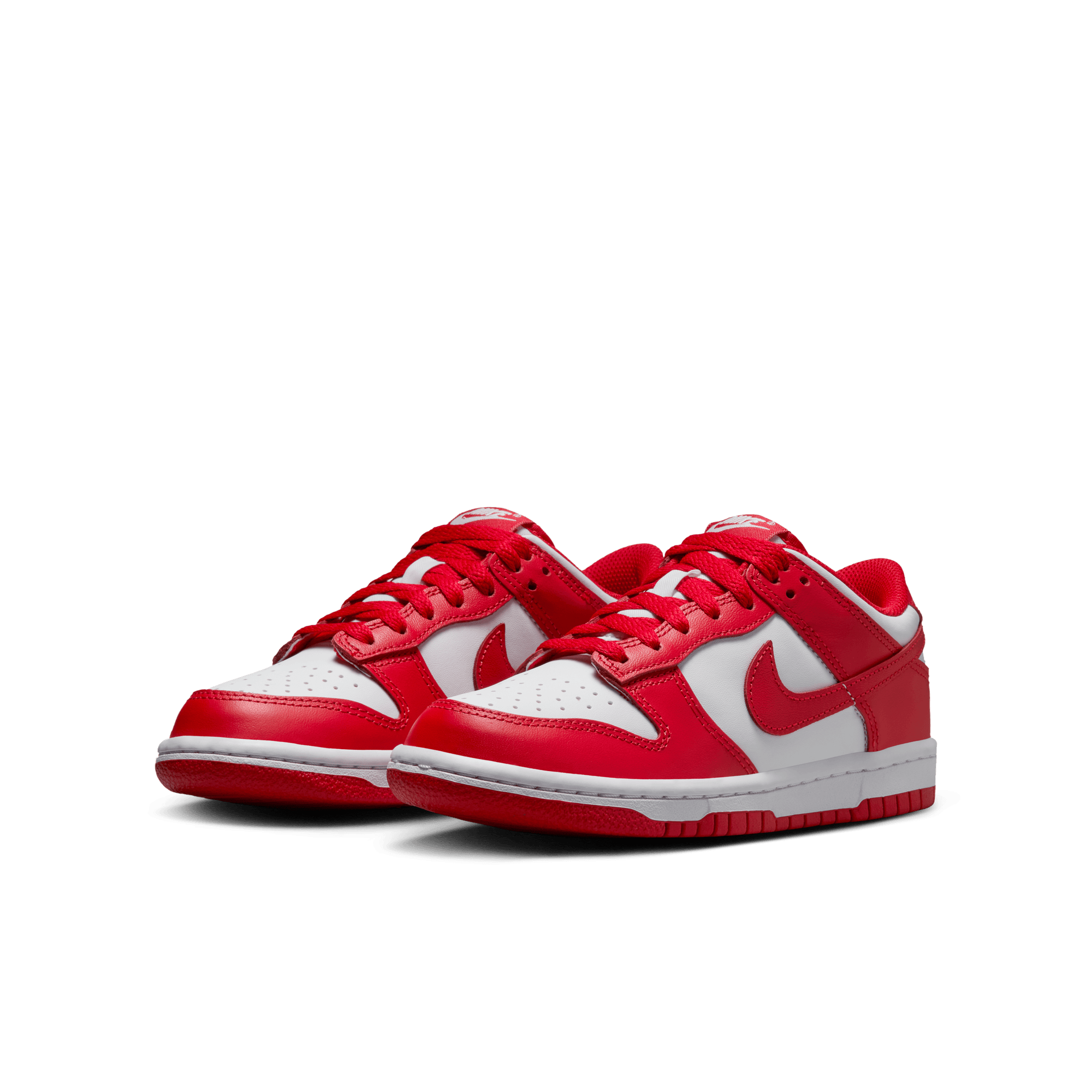 Big Kids' Nike Dunk Low "White University Red"