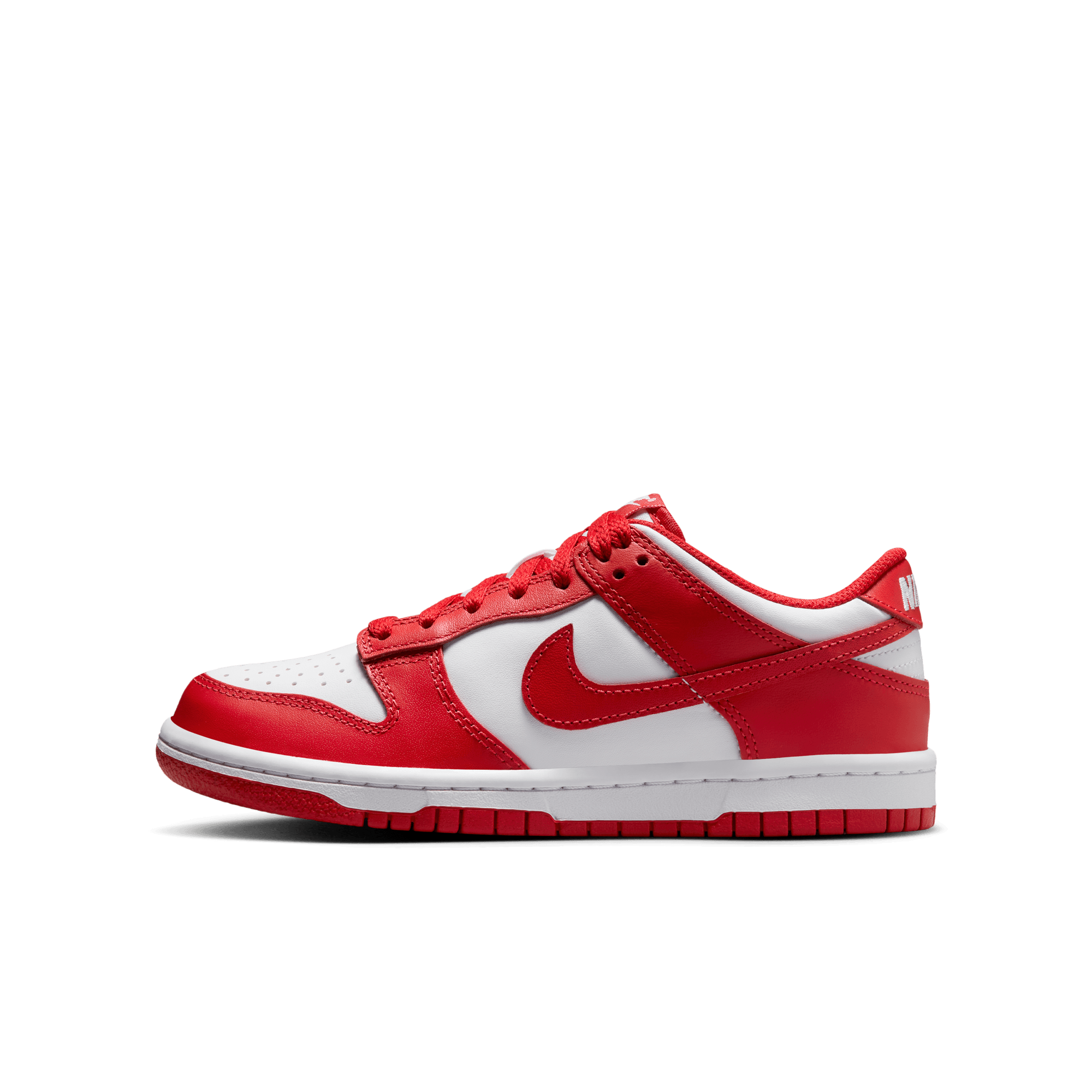 Big Kids' Nike Dunk Low "White University Red"