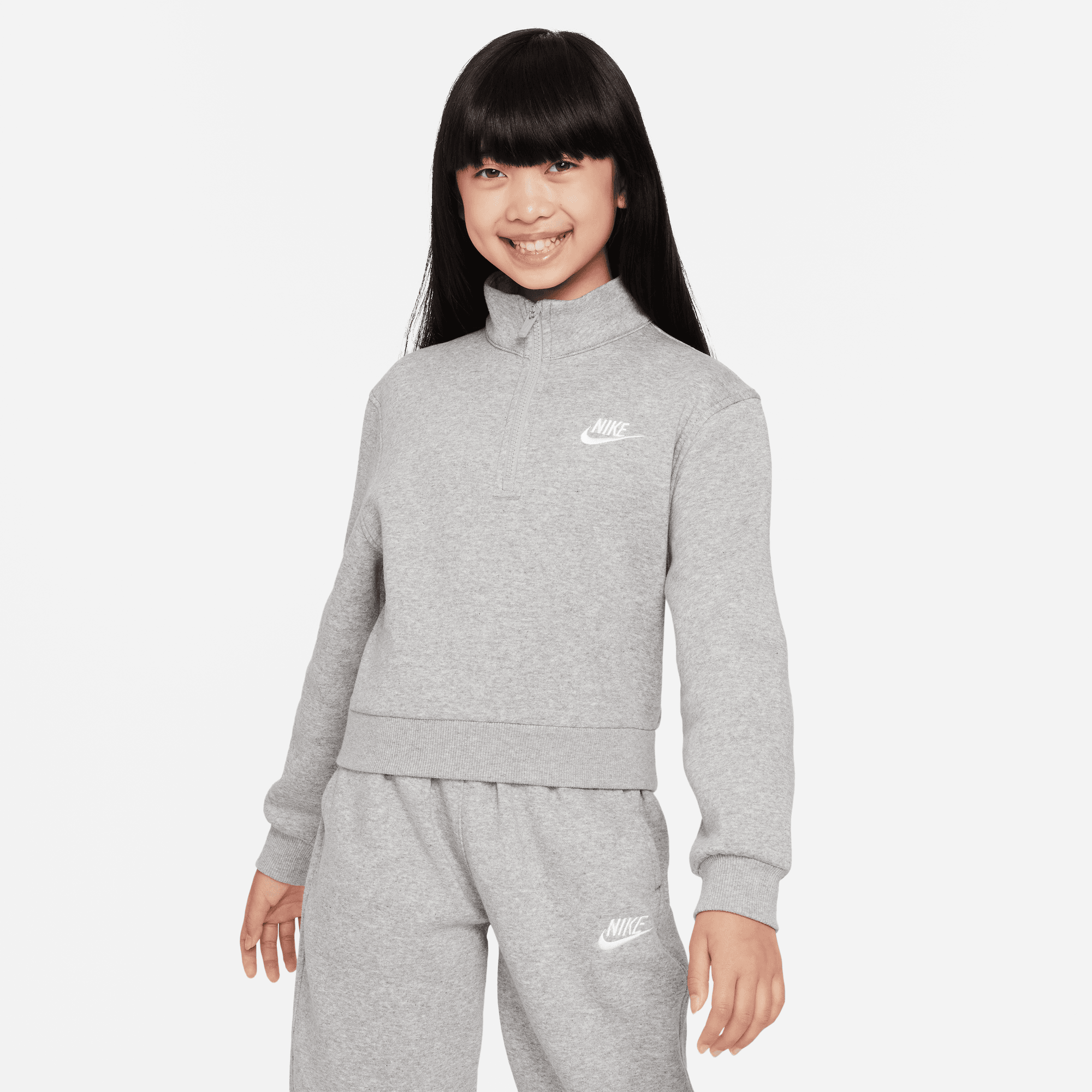 Big Kids' Nike Club Fleece 1/2-Zip Long-Sleeve Top