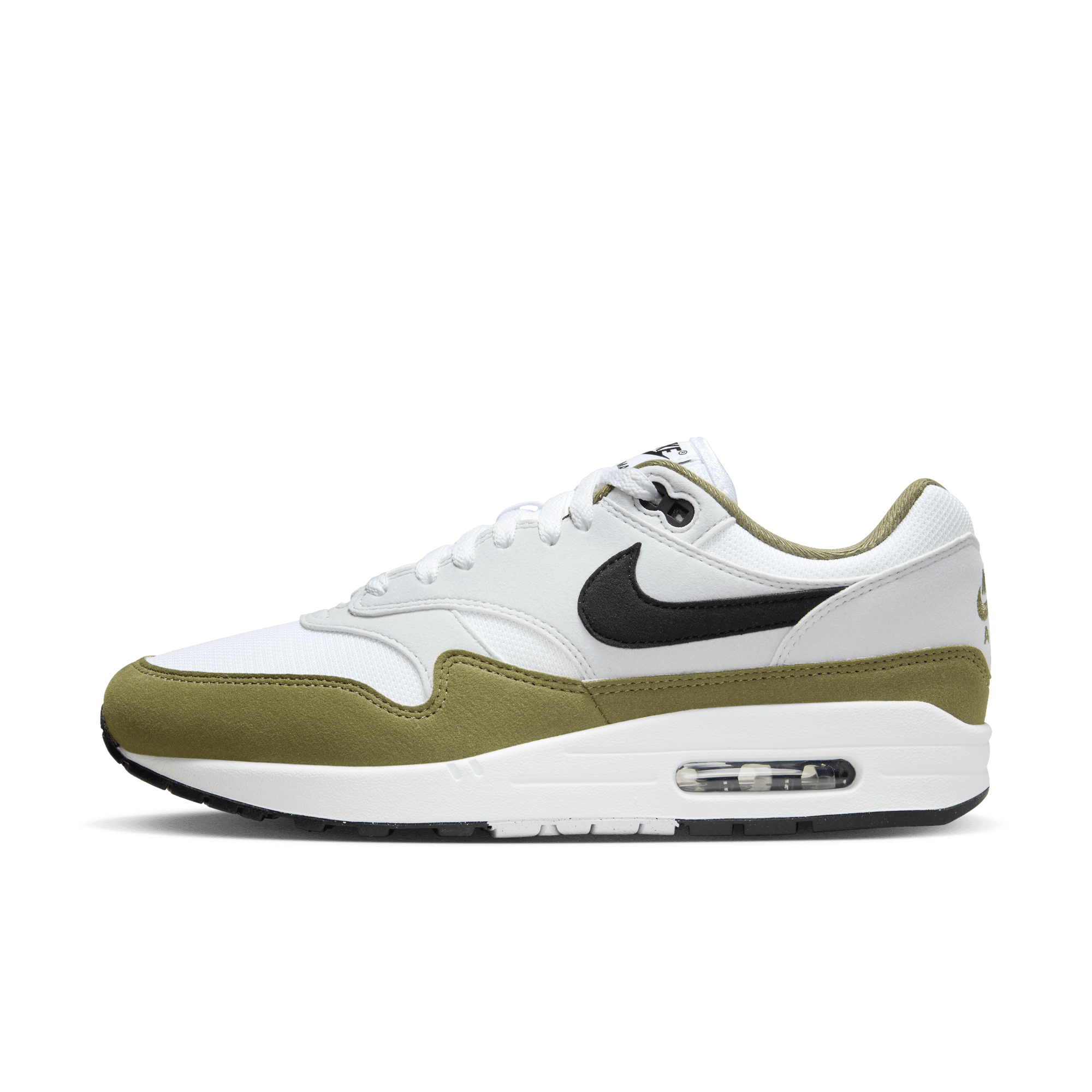 Men's Nike Air Max 1 "White Black Medium Olive"