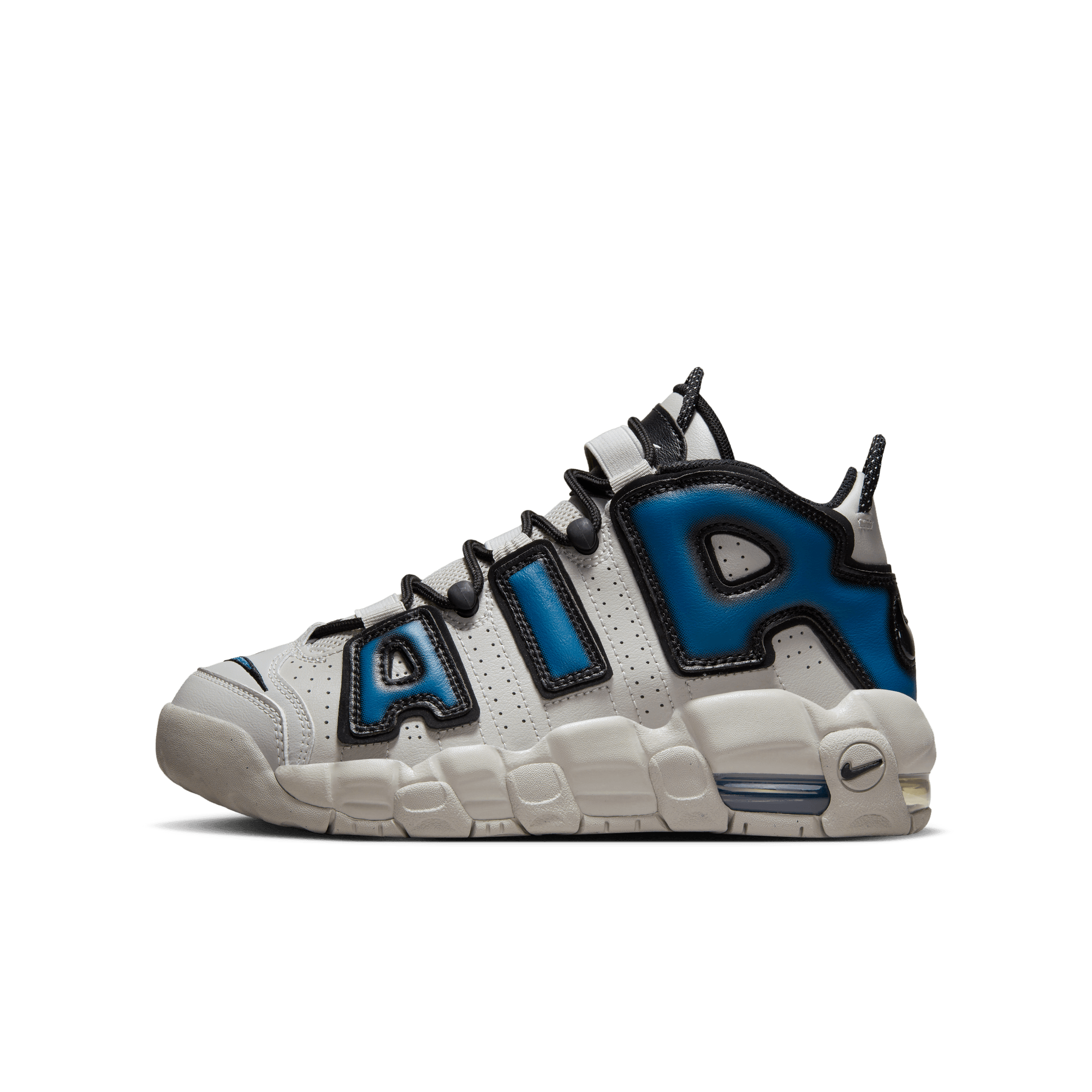 Big Kids' Nike Air More Uptempo "Industrial Blue-Iron Grey"
