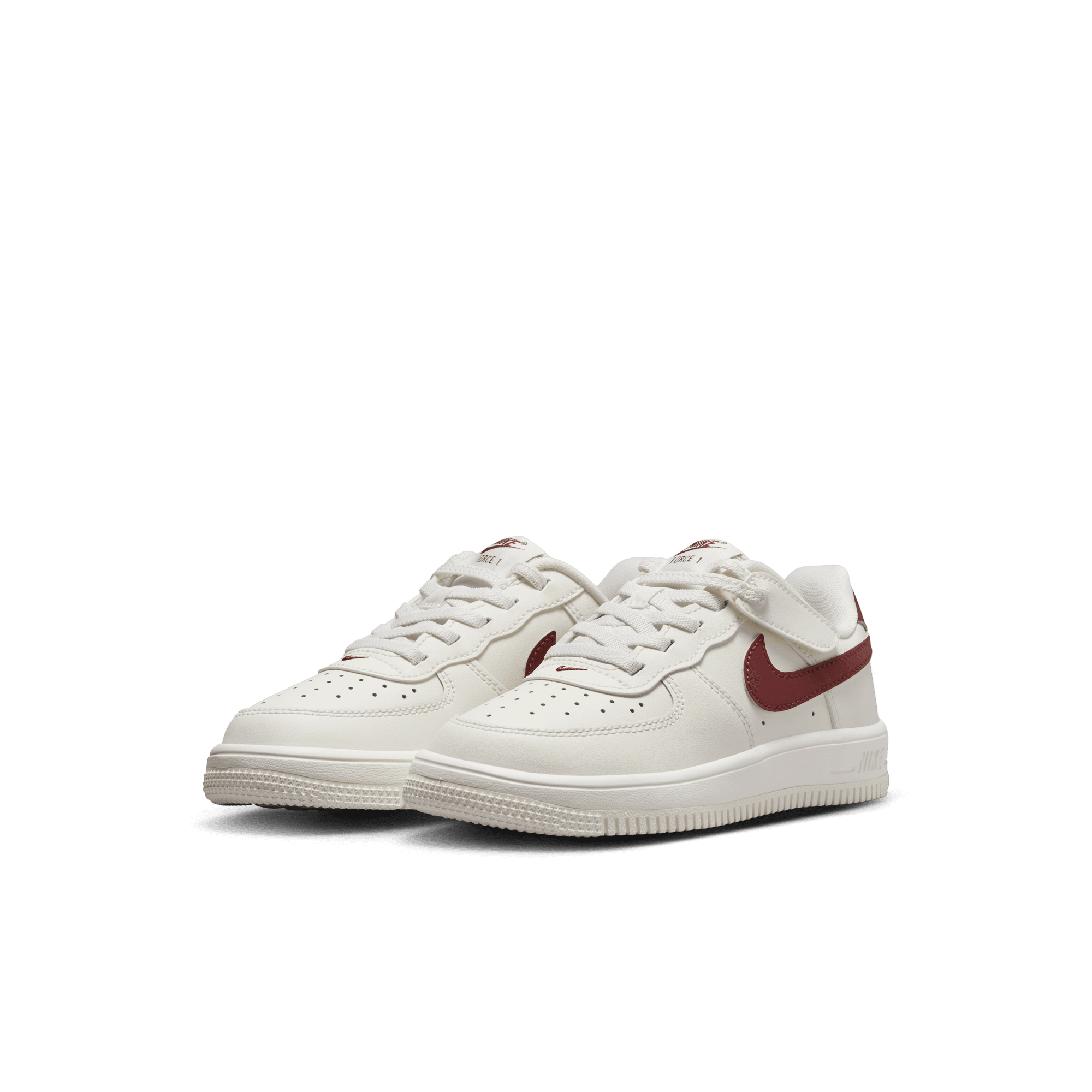 Little Kids' Nike Force 1 Low EasyOn "White Team Red"
