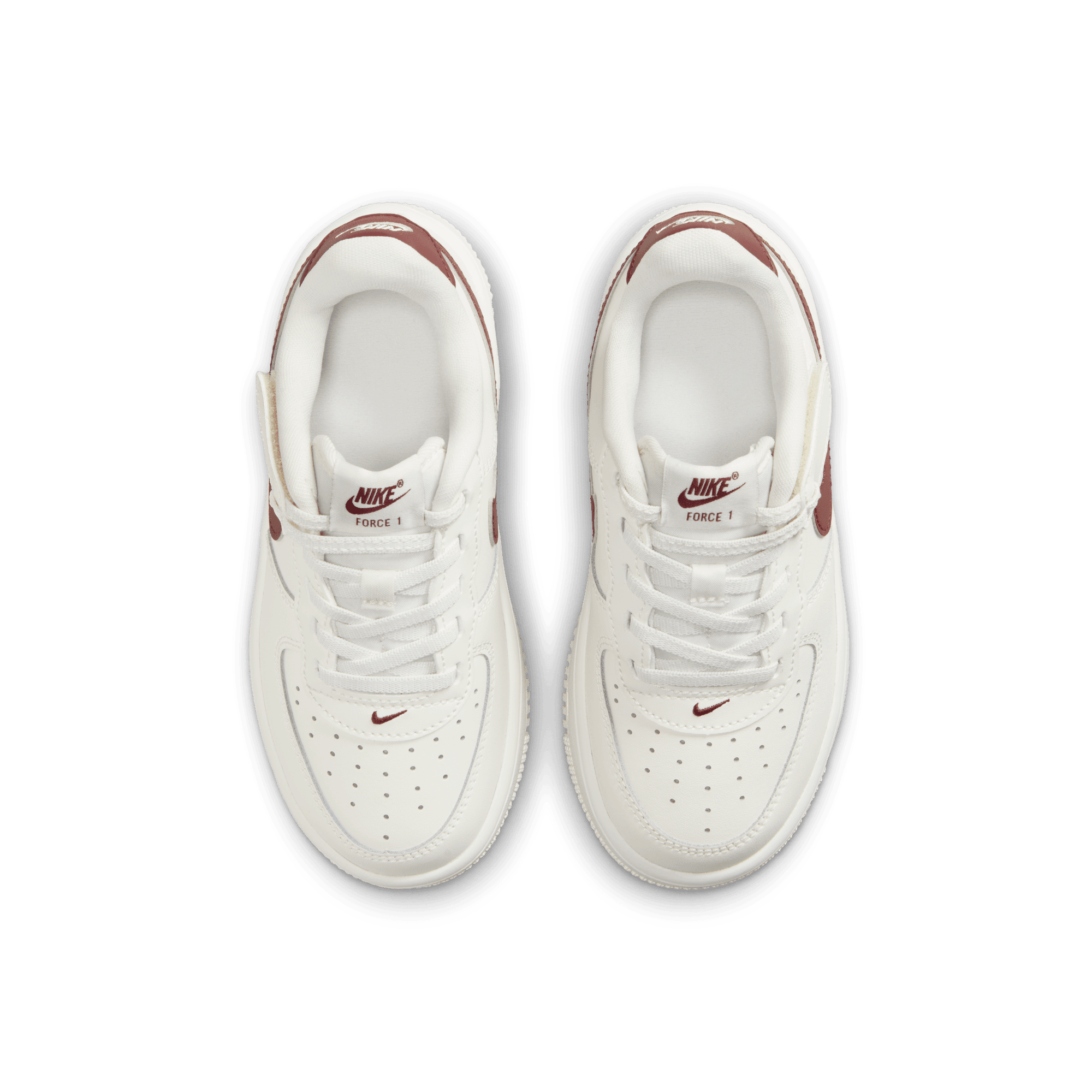 Little Kids' Nike Force 1 Low EasyOn "White Team Red"