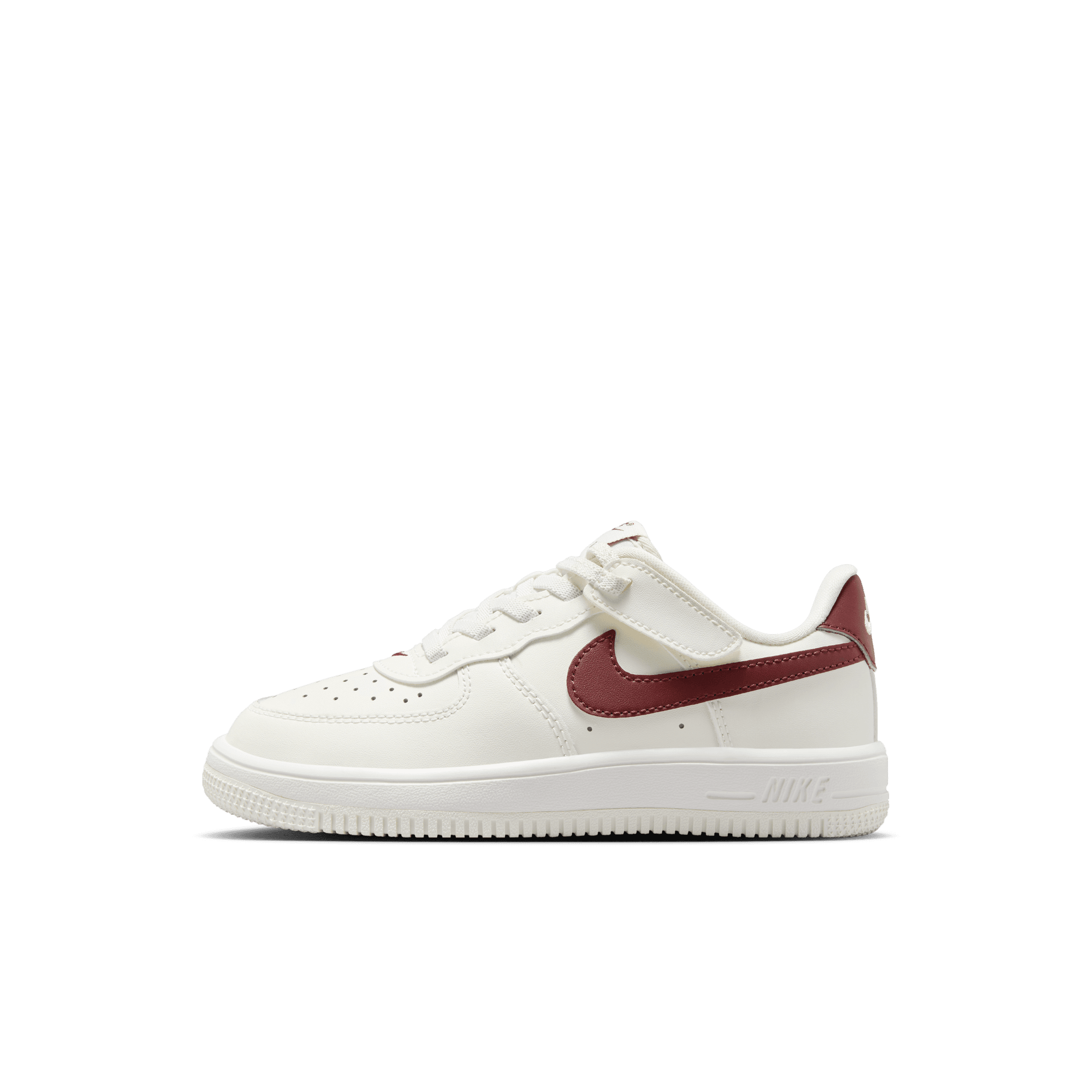 Little Kids' Nike Force 1 Low EasyOn "White Team Red"