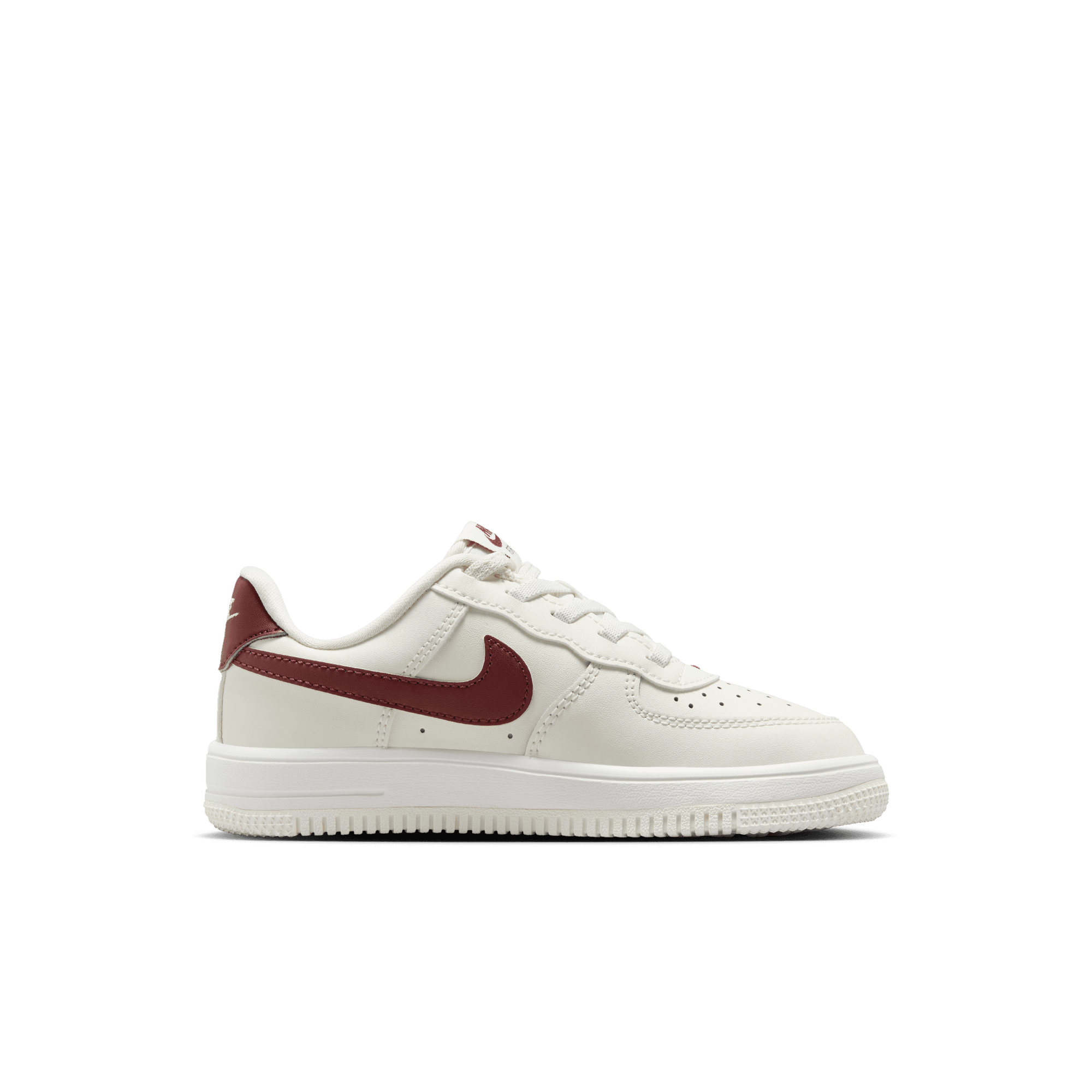 Little Kids' Nike Force 1 Low EasyOn "White Team Red"