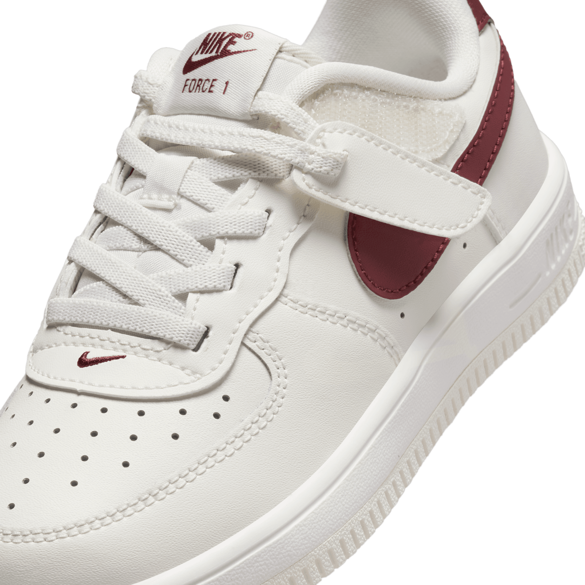 Little Kids' Nike Force 1 Low EasyOn "White Team Red"