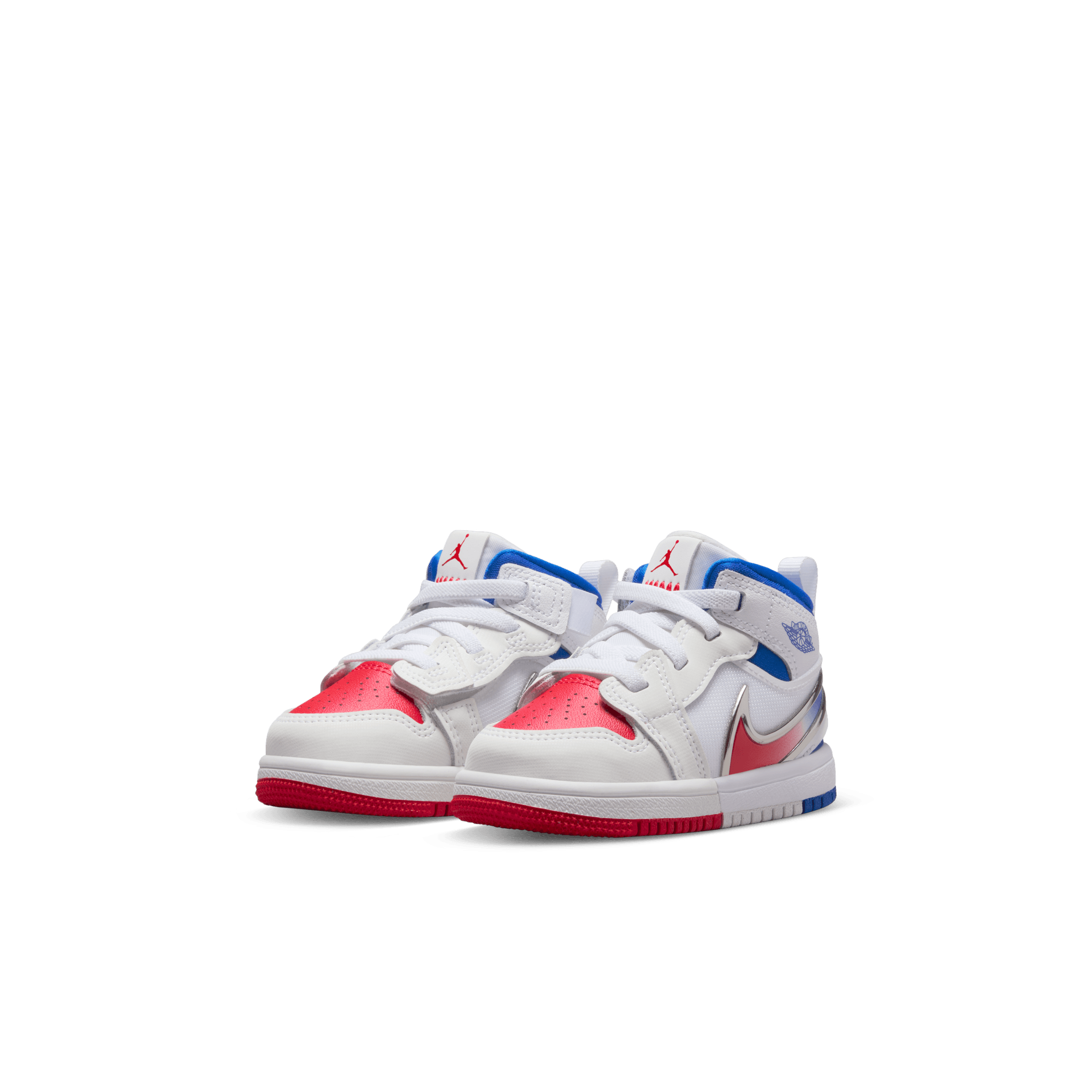 Baby/Toddler Jordan 1 Mid EasyOn "White Siren Red Blue"