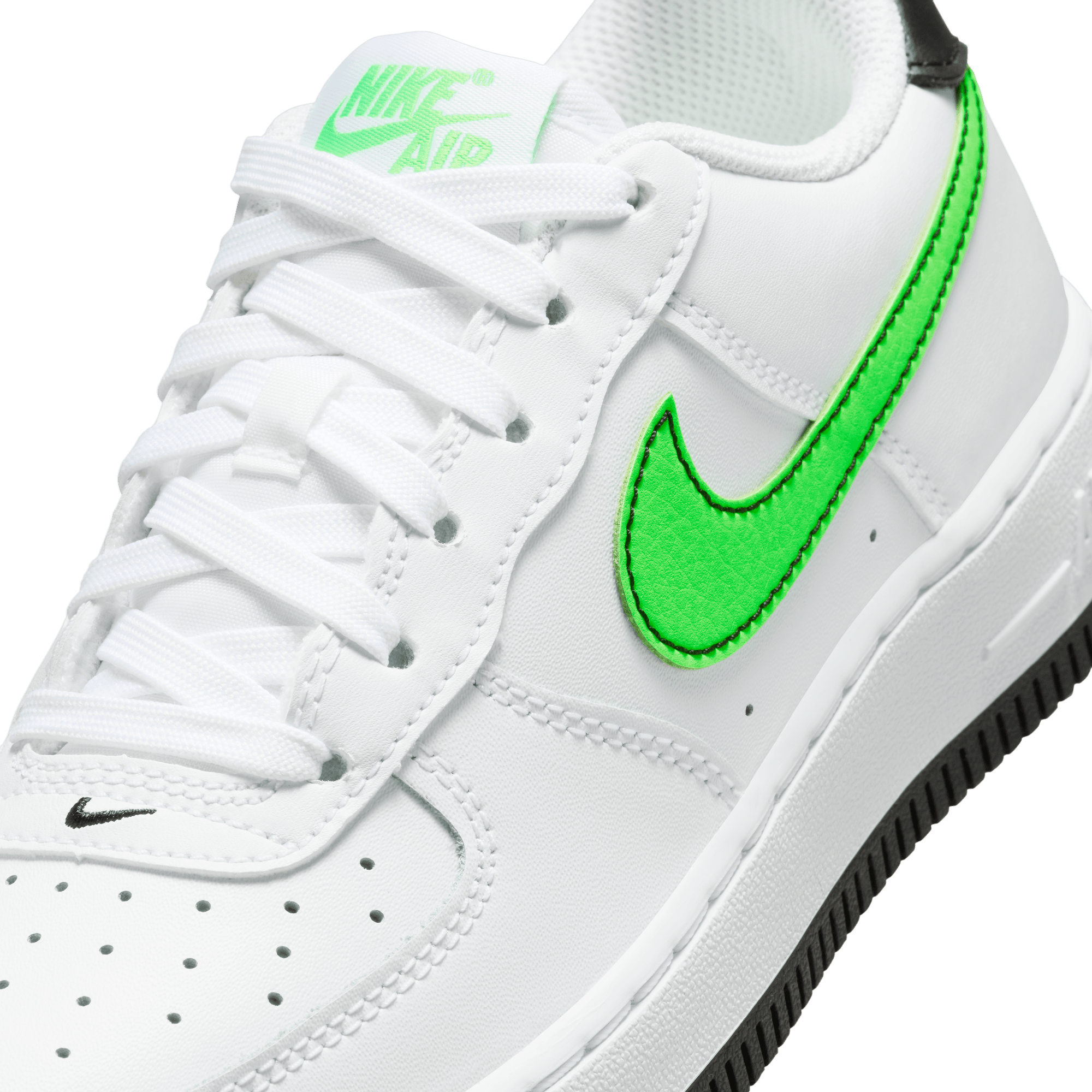 Big Kids' Nike Air Force 1 "White Green Strike"