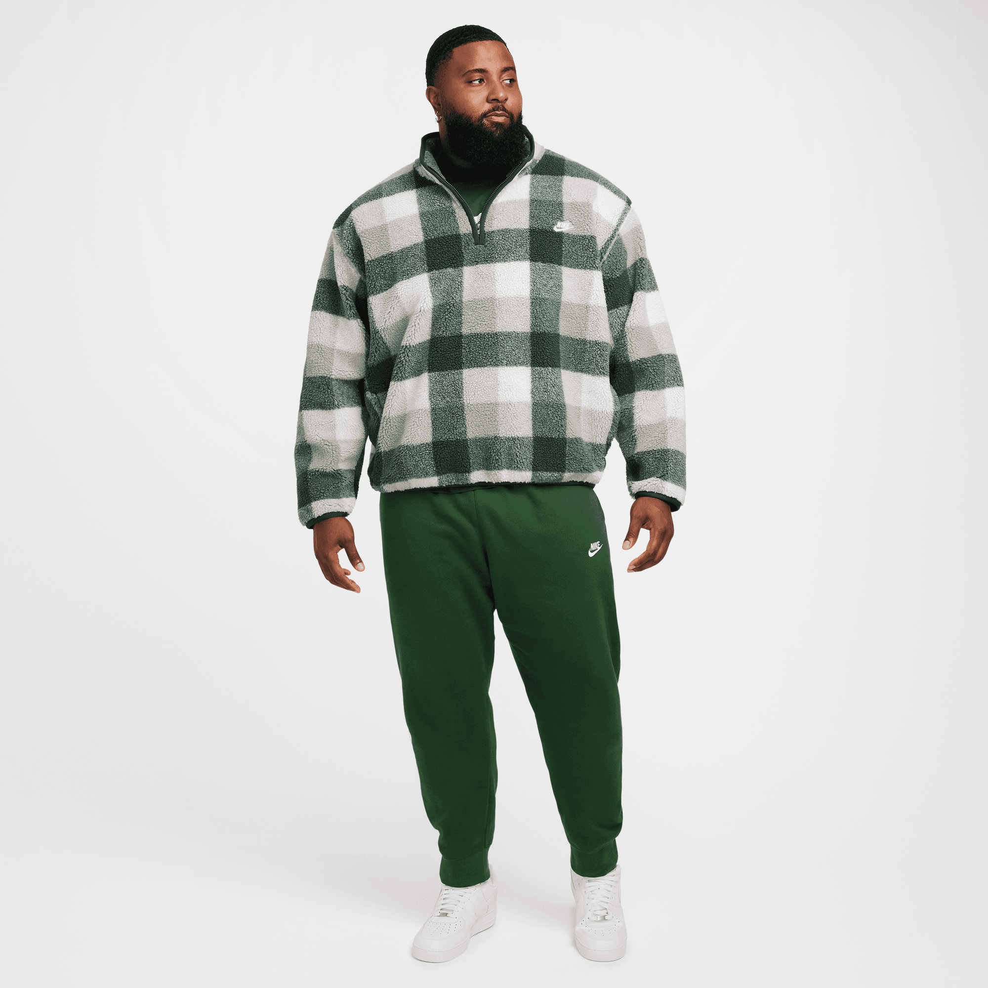 Men's Nike Club Winterized Half-Zip Jacket "Jade Green"