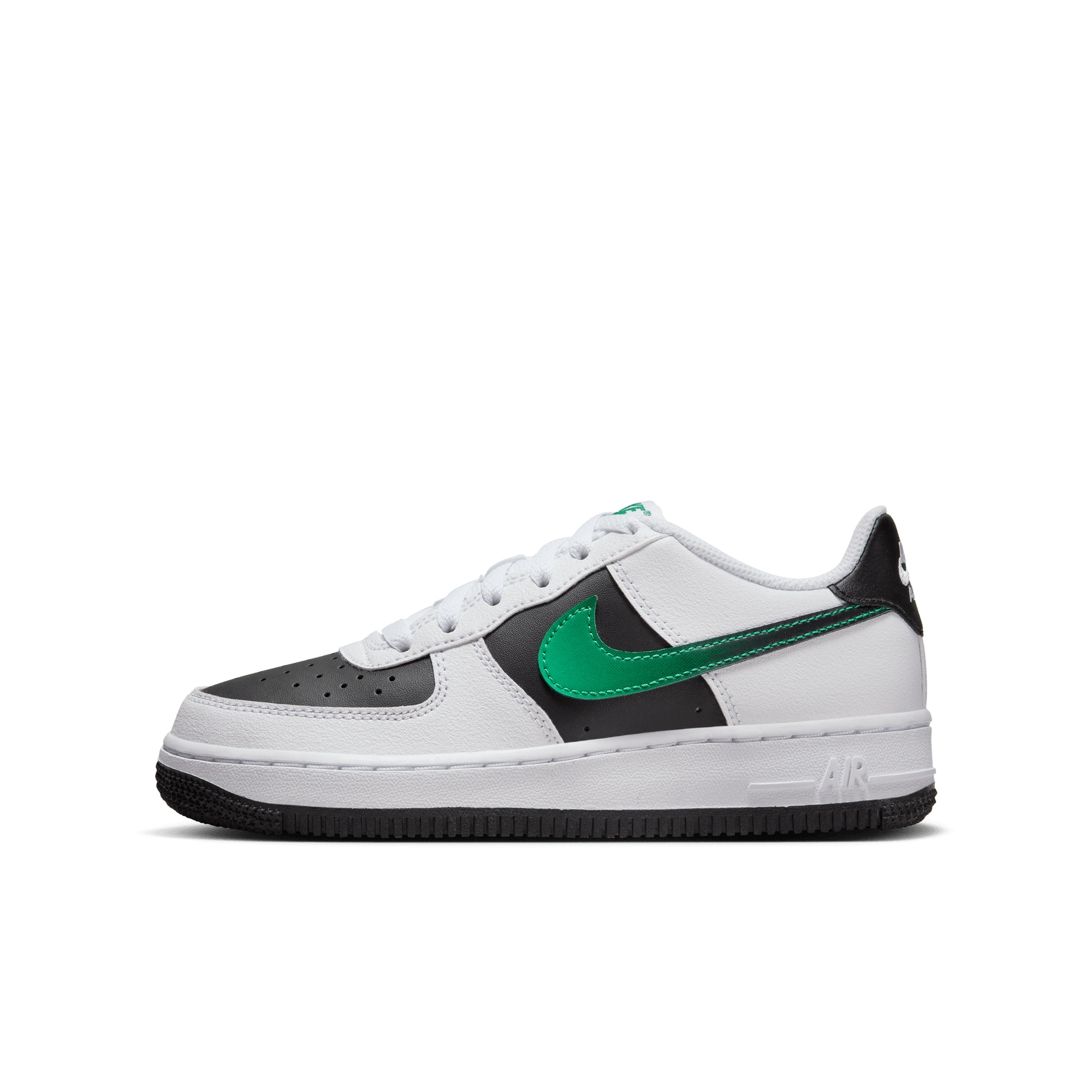 Big Kids' Nike Force 1 LV8 2 "Stadium White/Black Green"