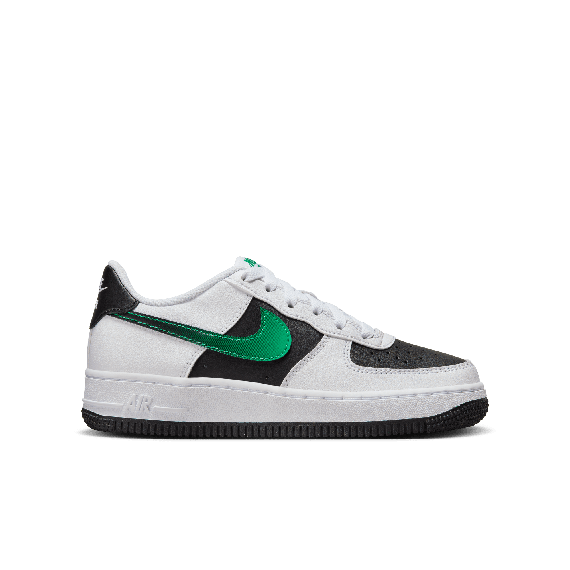 Big Kids' Nike Force 1 LV8 2 "Stadium White/Black Green"