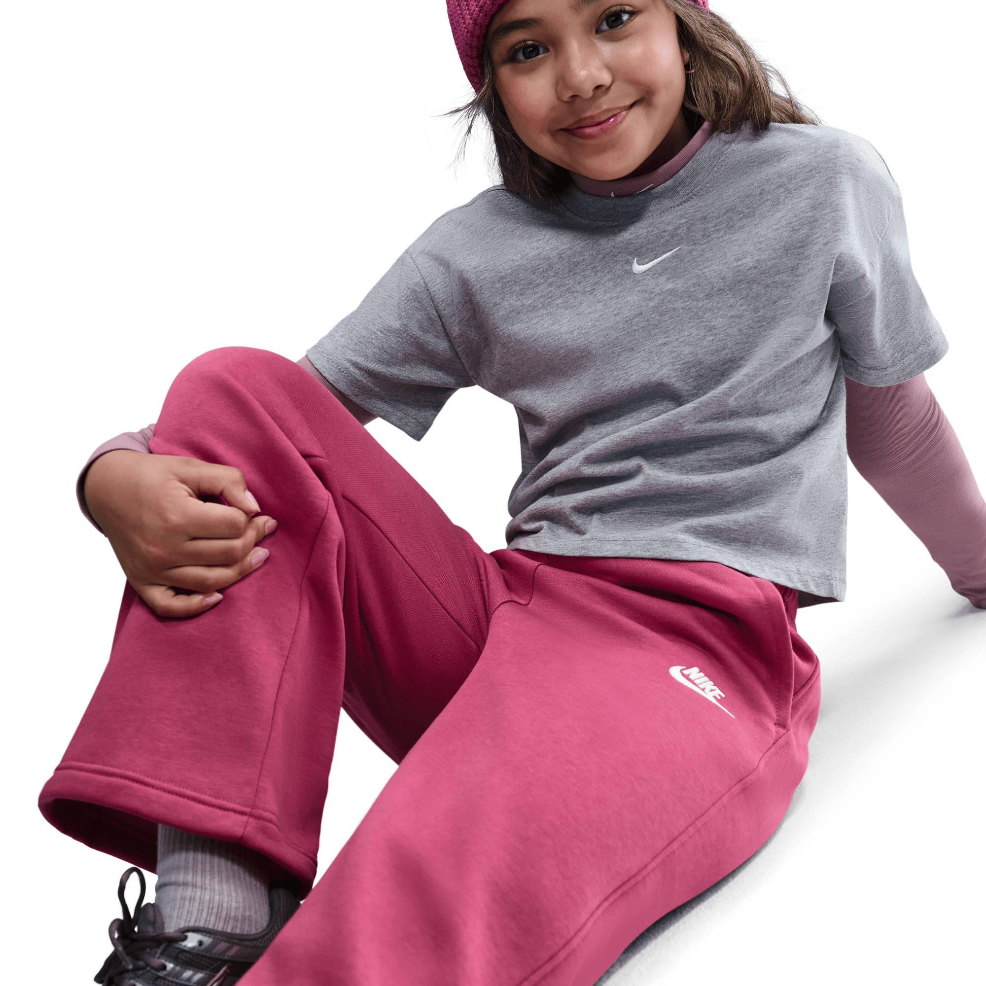 Girls' Nike Sportswear Club Fleece Wide-Leg Pants